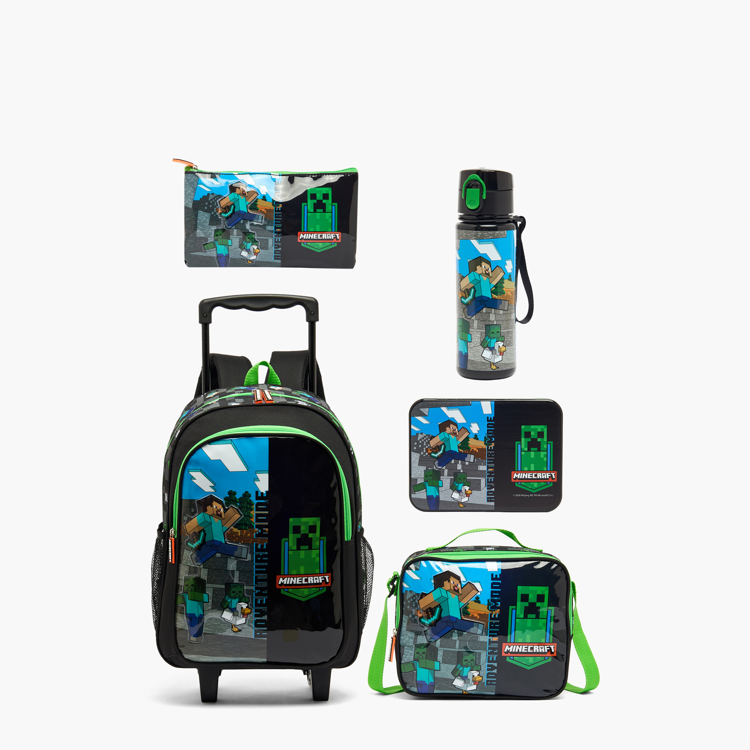 Hollywood Magic Printed 5-Piece School Trolley Bag Set for Boys 5-8 Years with Lunch Bag - 16 inches-school-bagsandbackpacks-trolleybags-image-2