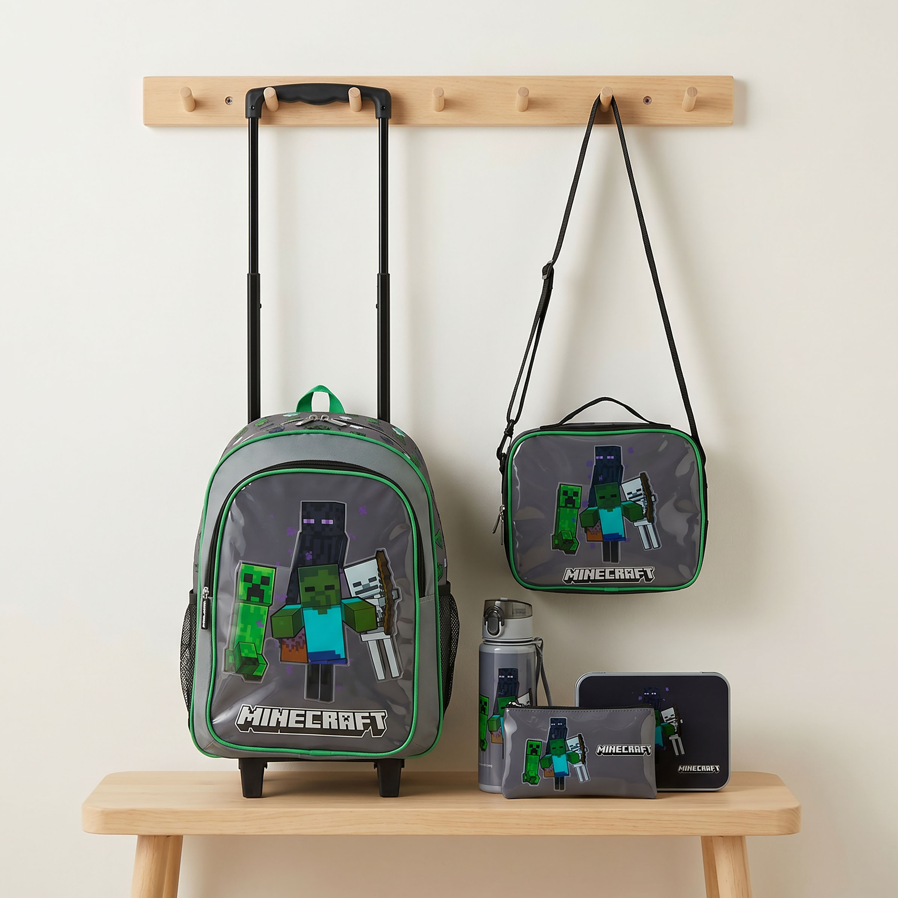 Hollywood Magic Printed 5-Piece School Trolley Bag Set for Boys 5-8 Years with Pouch - 16 inches-school-bagsandbackpacks-sets-image-1