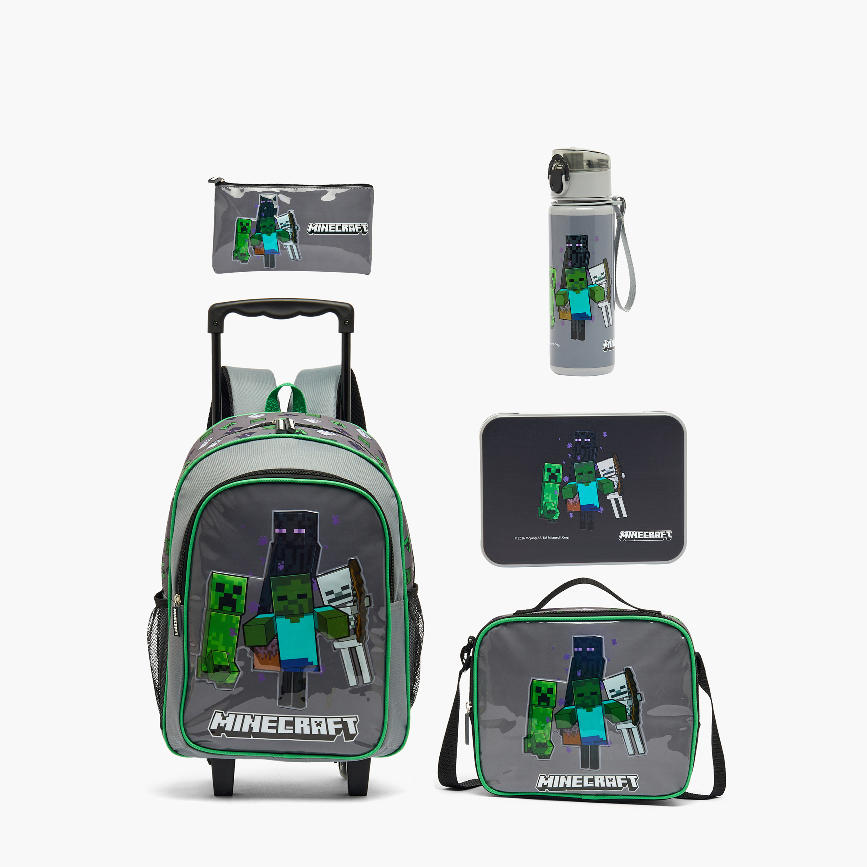 Hollywood Magic Printed 5-Piece School Trolley Bag Set for Boys 5-8 Years with Pouch - 16 inches-school-bagsandbackpacks-sets-image-2