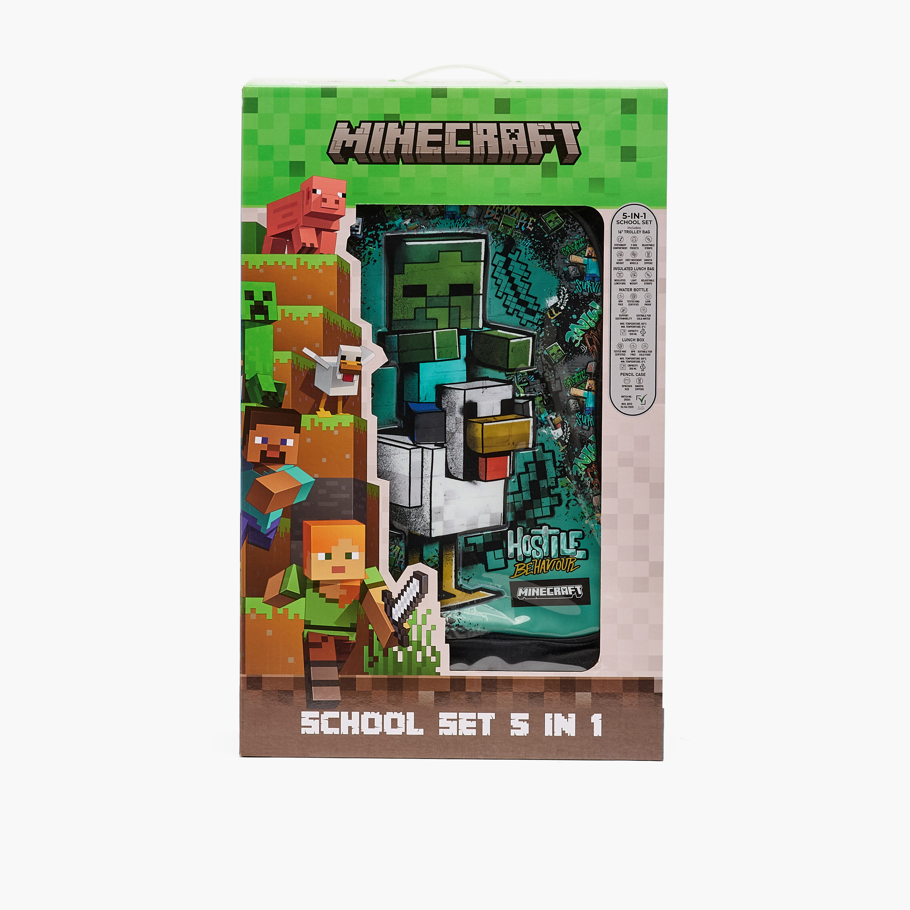 Hollywood Magic Minecraft Print 5-Piece School Trolley Bag Set for Boys 5-8 Years with Lunch Box-school-bagsandbackpacks-trolleybags-image-21