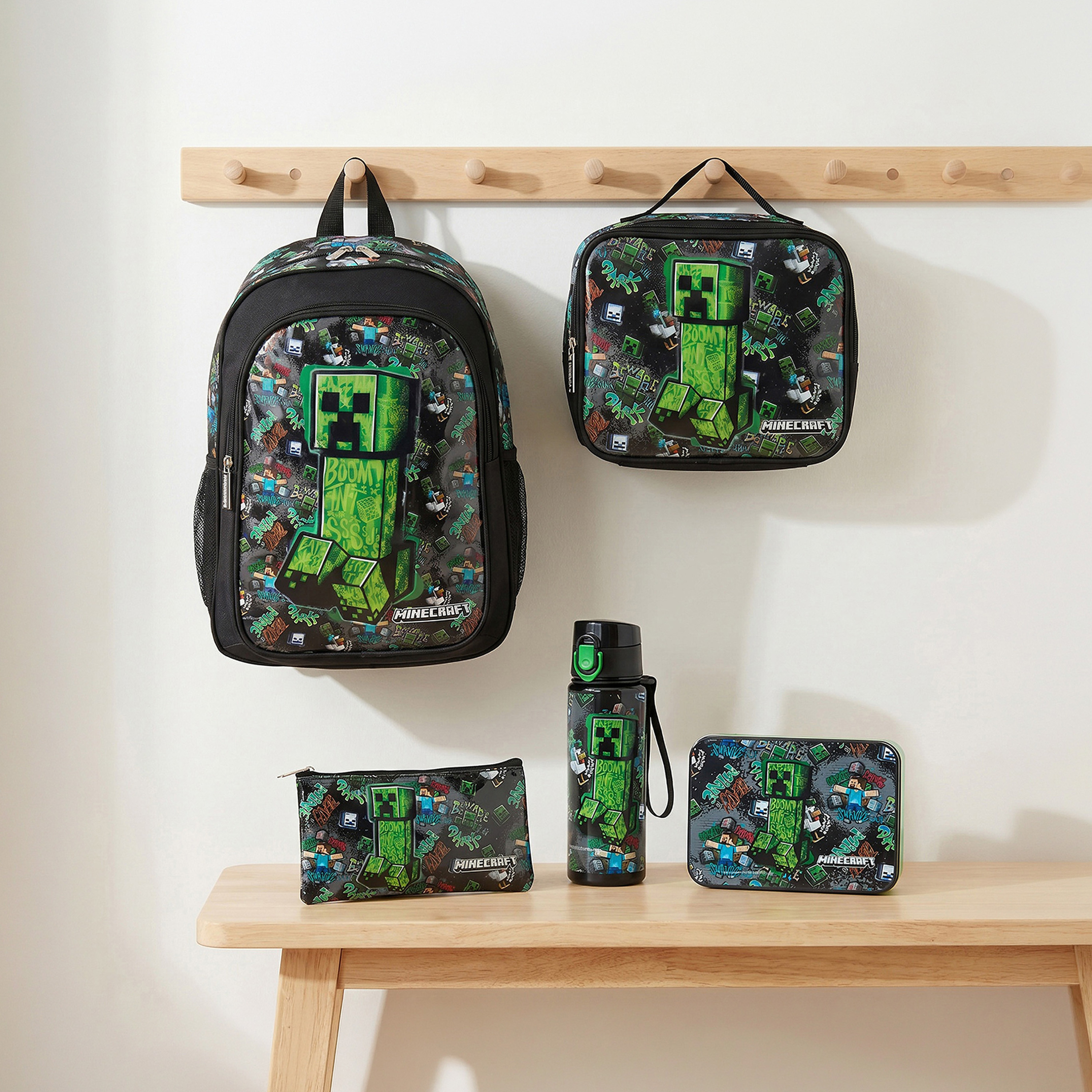 Hollywood Magic Minecraft 5-Piece School Backpack Set for Boys 5-8 Years with Lunch Box - 16 inches-school-bagsandbackpacks-backpacks-image-1