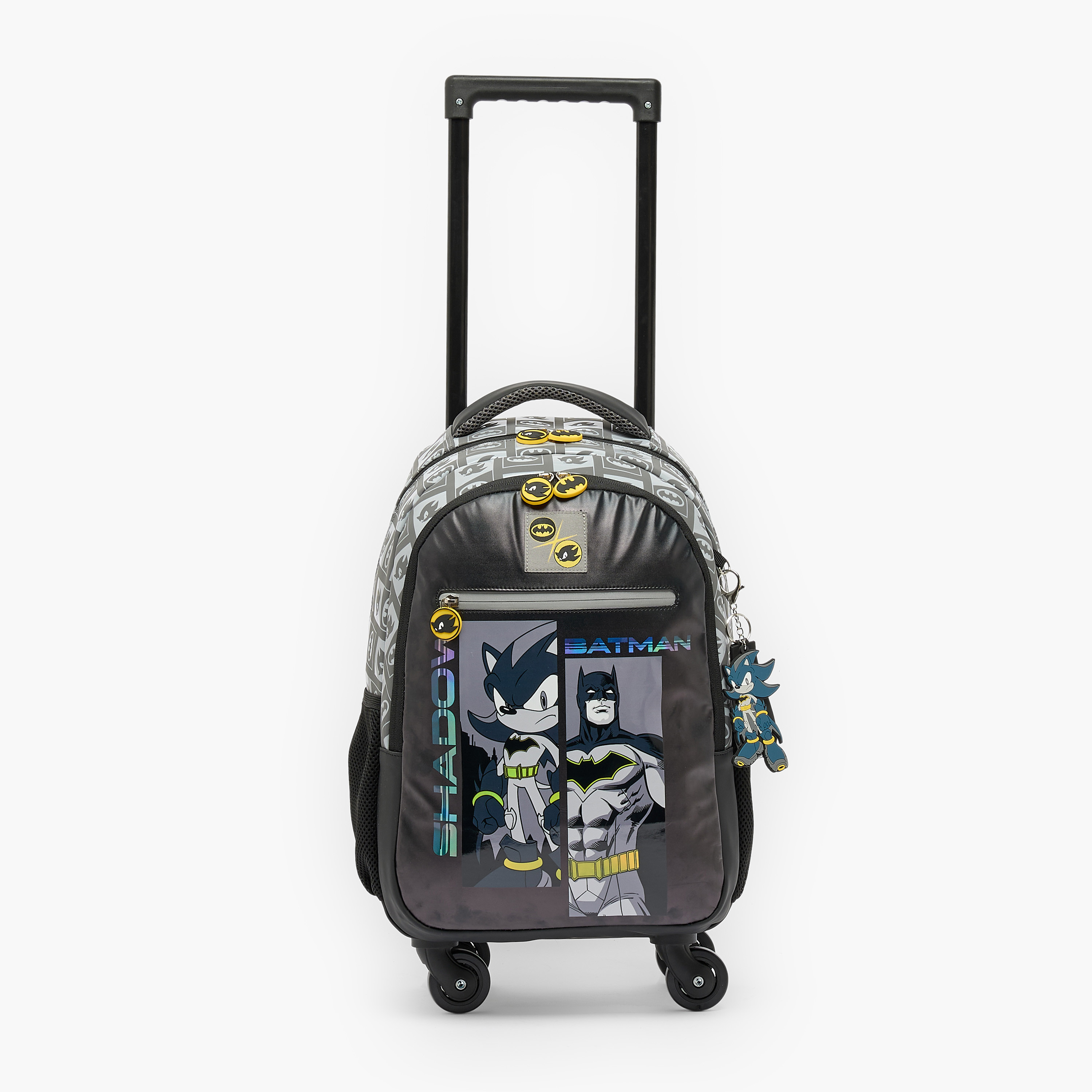 شنطة ترولي بطبعات سونيك وباتمان وعجلات متينة للأولاد من 5-8 سنوات - 16 بوصة-school-bagsandbackpacks-trolleybags-image-4