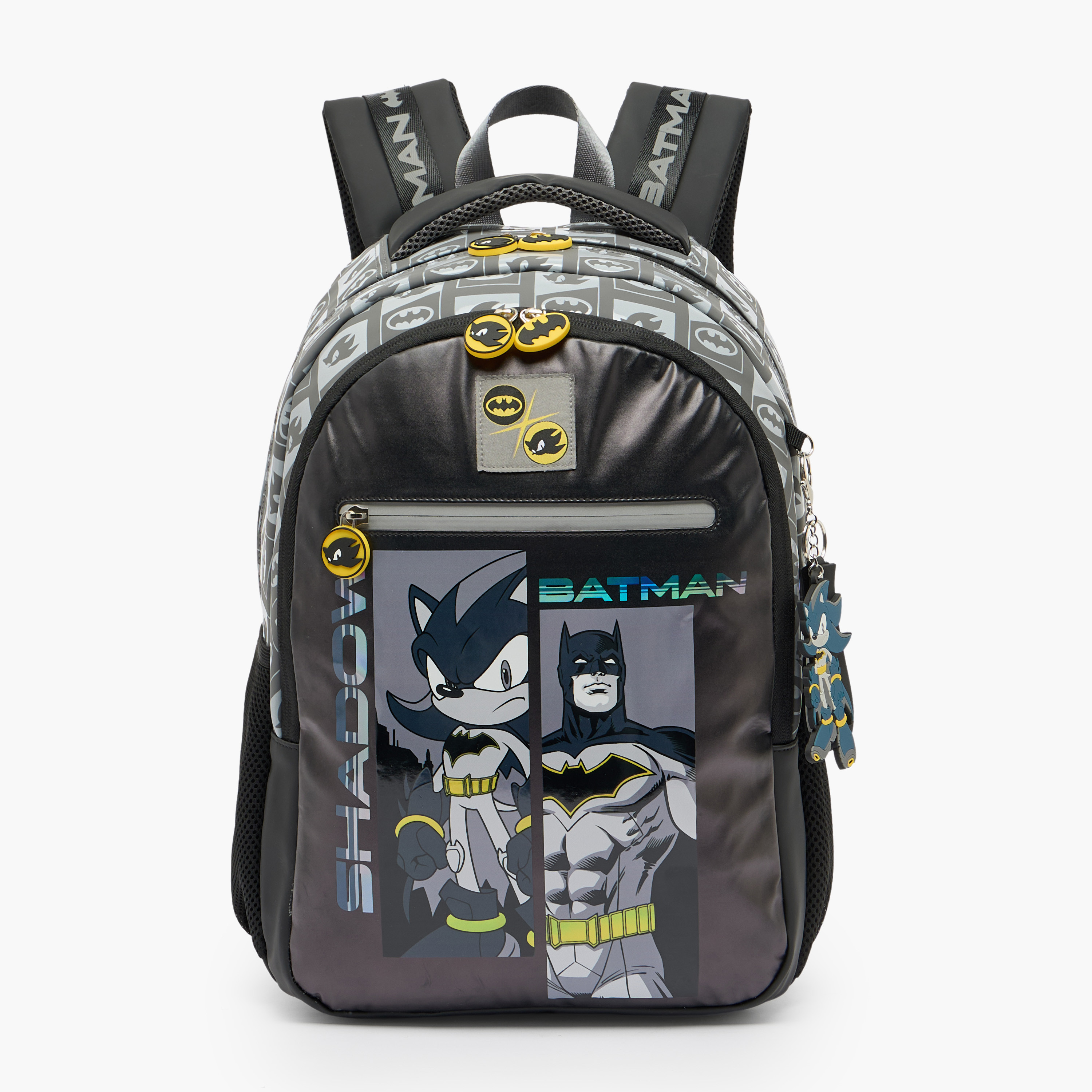 شنطة ظهر بحمالات كتف مبطنة باتمان للأولاد 5-8 سنة من سونيك - 16 بوصة-school-bagsandbackpacks-backpacks-image-1