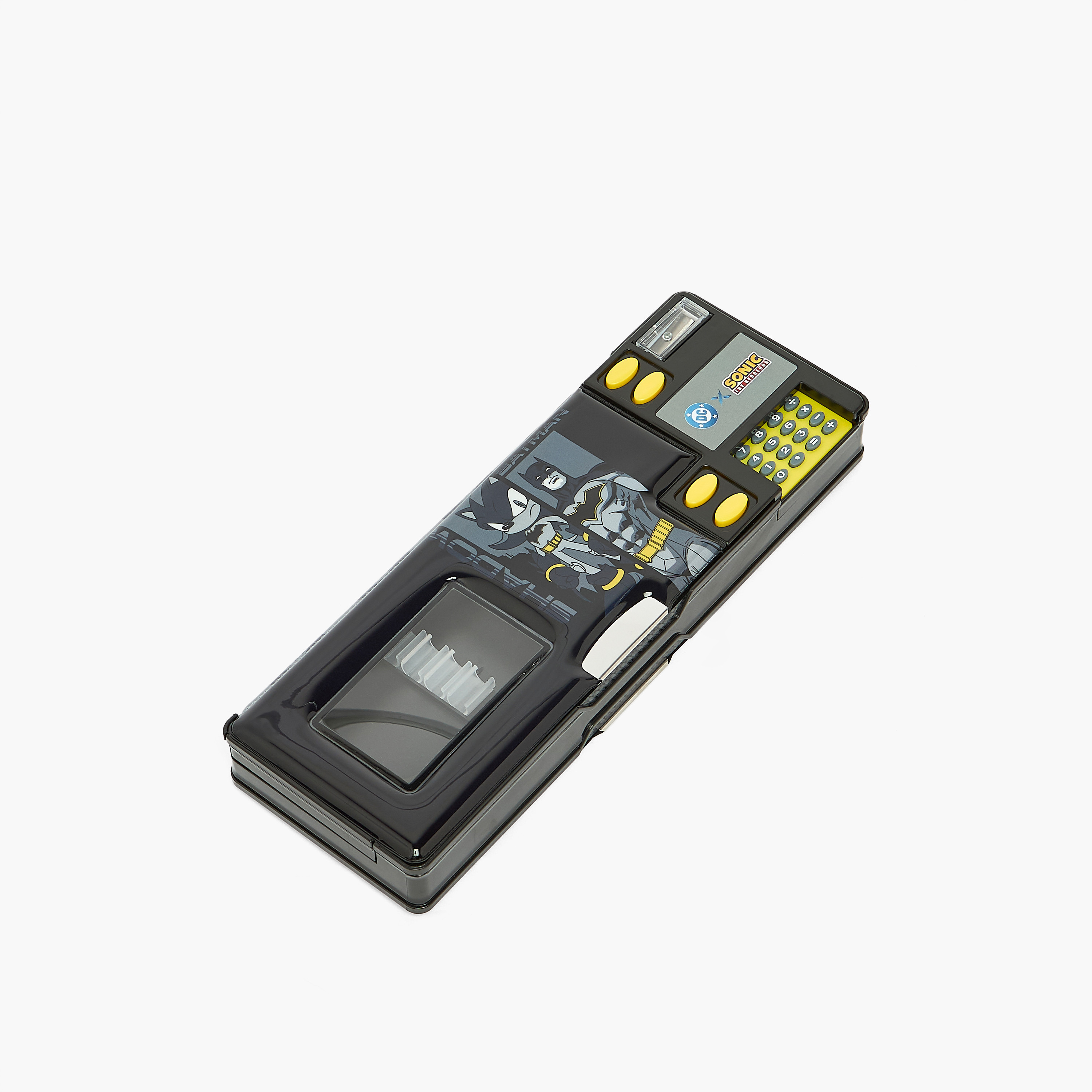 مقلمة بطبعات سونيك وباتمان مع آلة حاسبة من هوليوود ماجيك-school-stationery-pencilcases-image-2