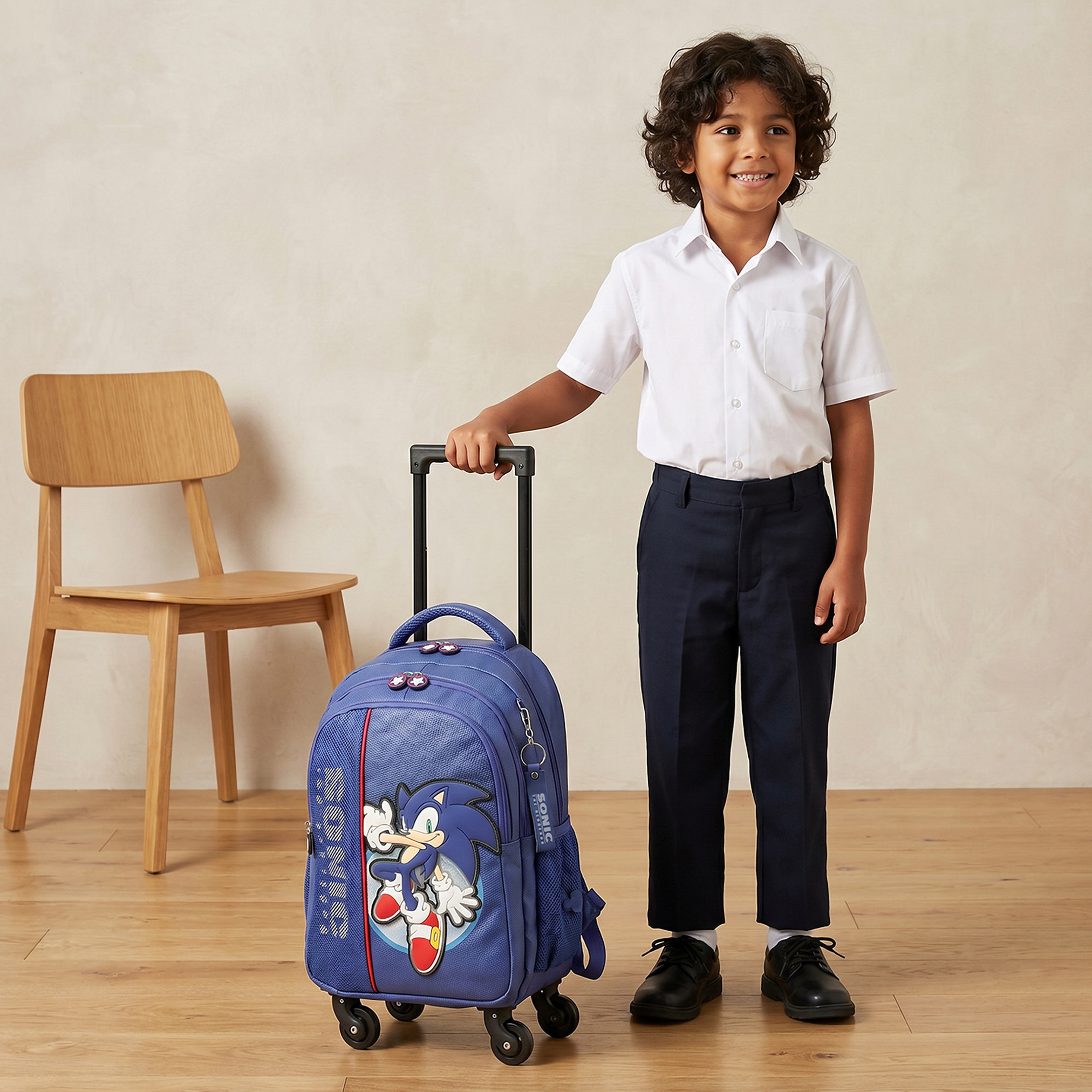 شنطة ترولي بطبعة سونيك 5-8 سنوات مع أحزمة كتف مبطنة من سيجا للأولاد - 16 بوصة-school-bagsandbackpacks-trolleybags-image-3