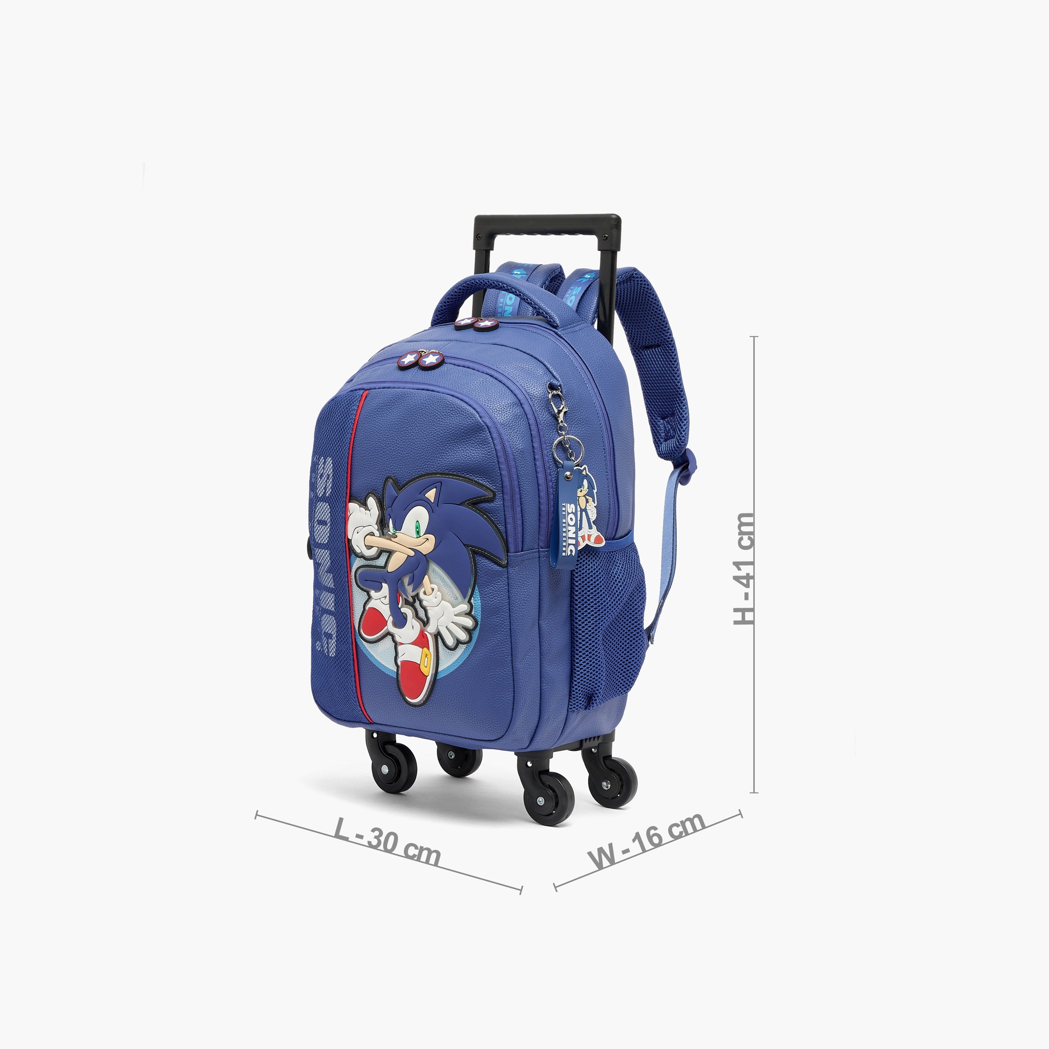 شنطة ترولي بطبعة سونيك 5-8 سنوات مع أحزمة كتف مبطنة من سيجا للأولاد - 16 بوصة-school-bagsandbackpacks-trolleybags-image-8