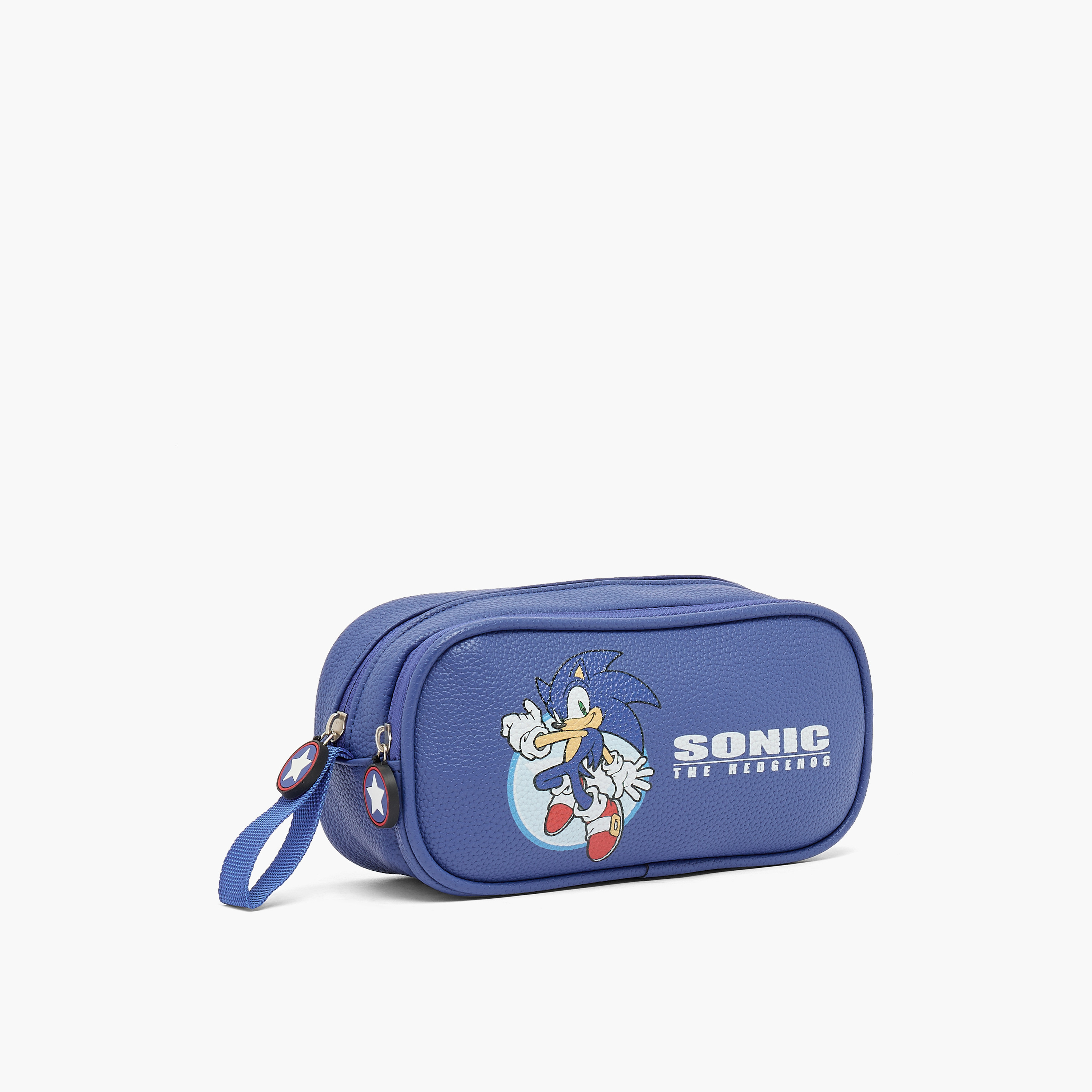 مقلمة جلد صناعي بقسمين وطبعات سونيك من هوليوود ماجيك-school-stationery-pencilcases-image-2
