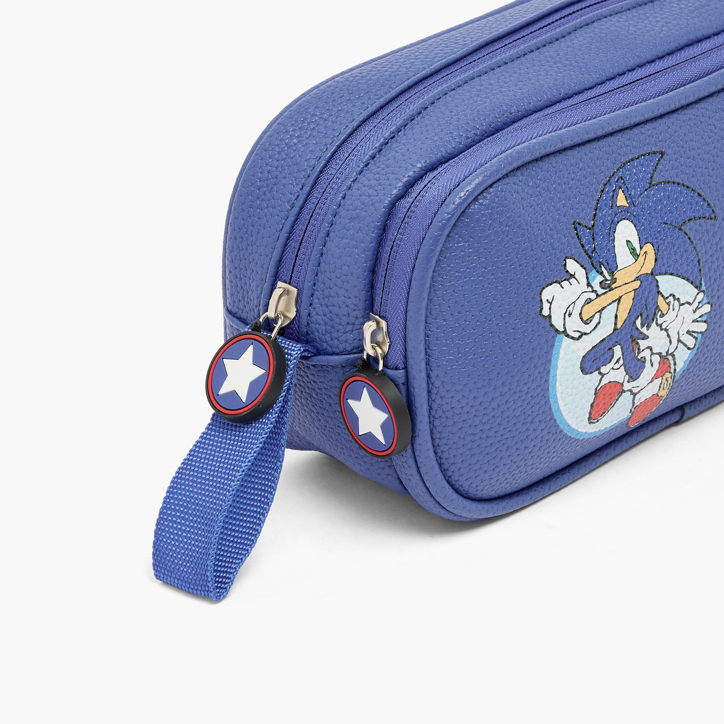 مقلمة جلد صناعي بقسمين وطبعات سونيك من هوليوود ماجيك-school-stationery-pencilcases-image-4