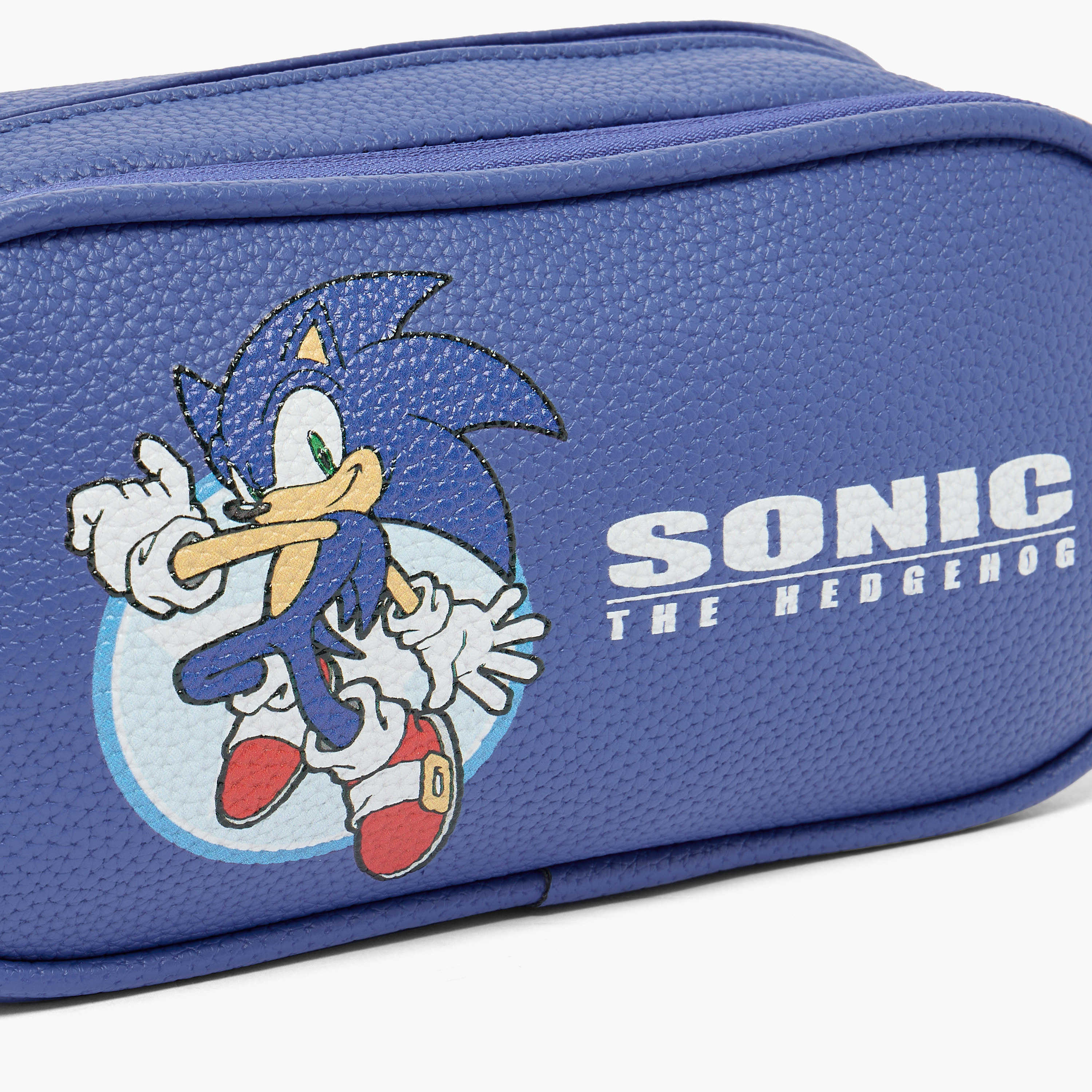 مقلمة جلد صناعي بقسمين وطبعات سونيك من هوليوود ماجيك-school-stationery-pencilcases-image-5