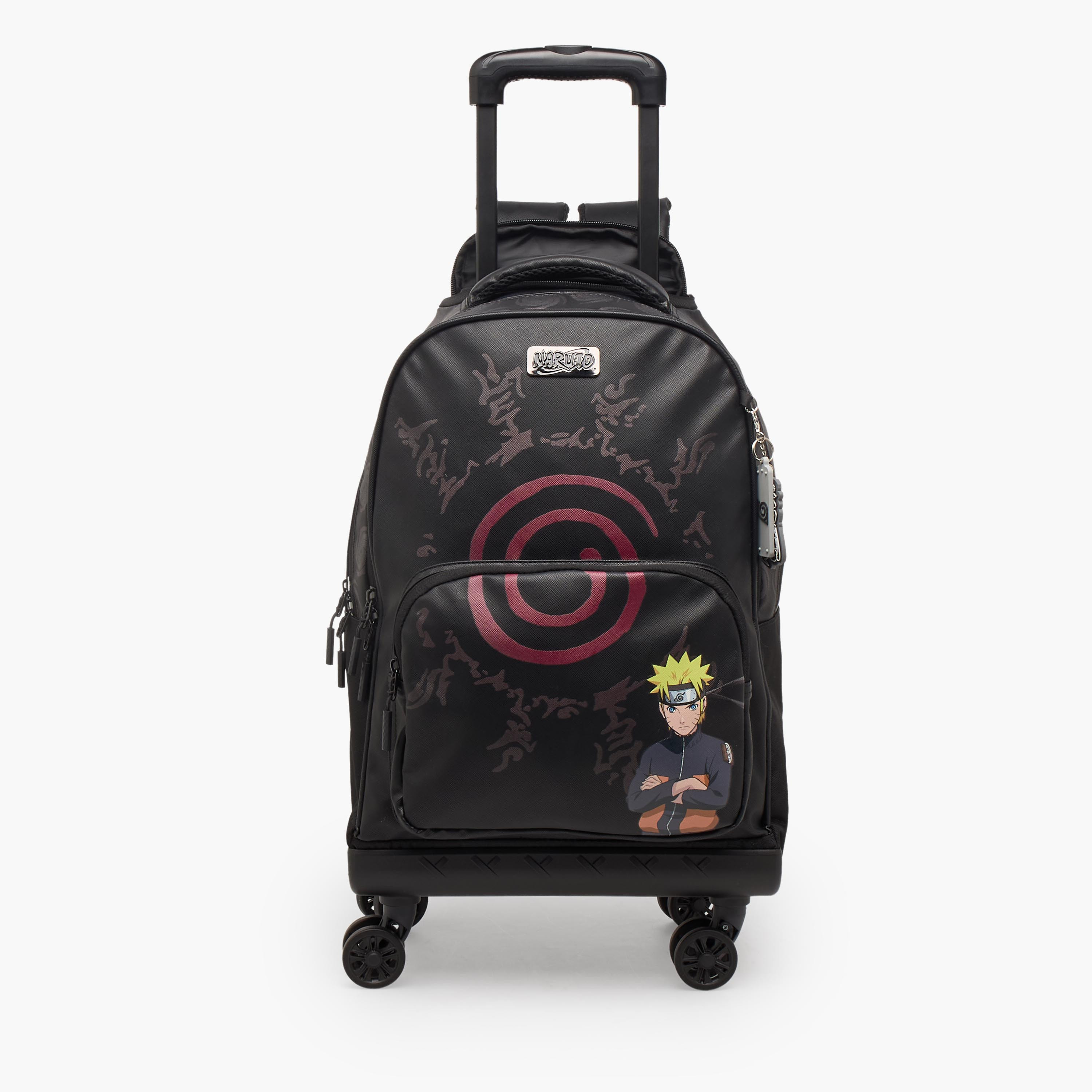 شنطة ترولي بطبعات ناروتو شيبودن للأولاد 8-12 سنة مع مقبض قابل للسحب - 18 بوصة-school-bagsandbackpacks-trolleybags-image-1