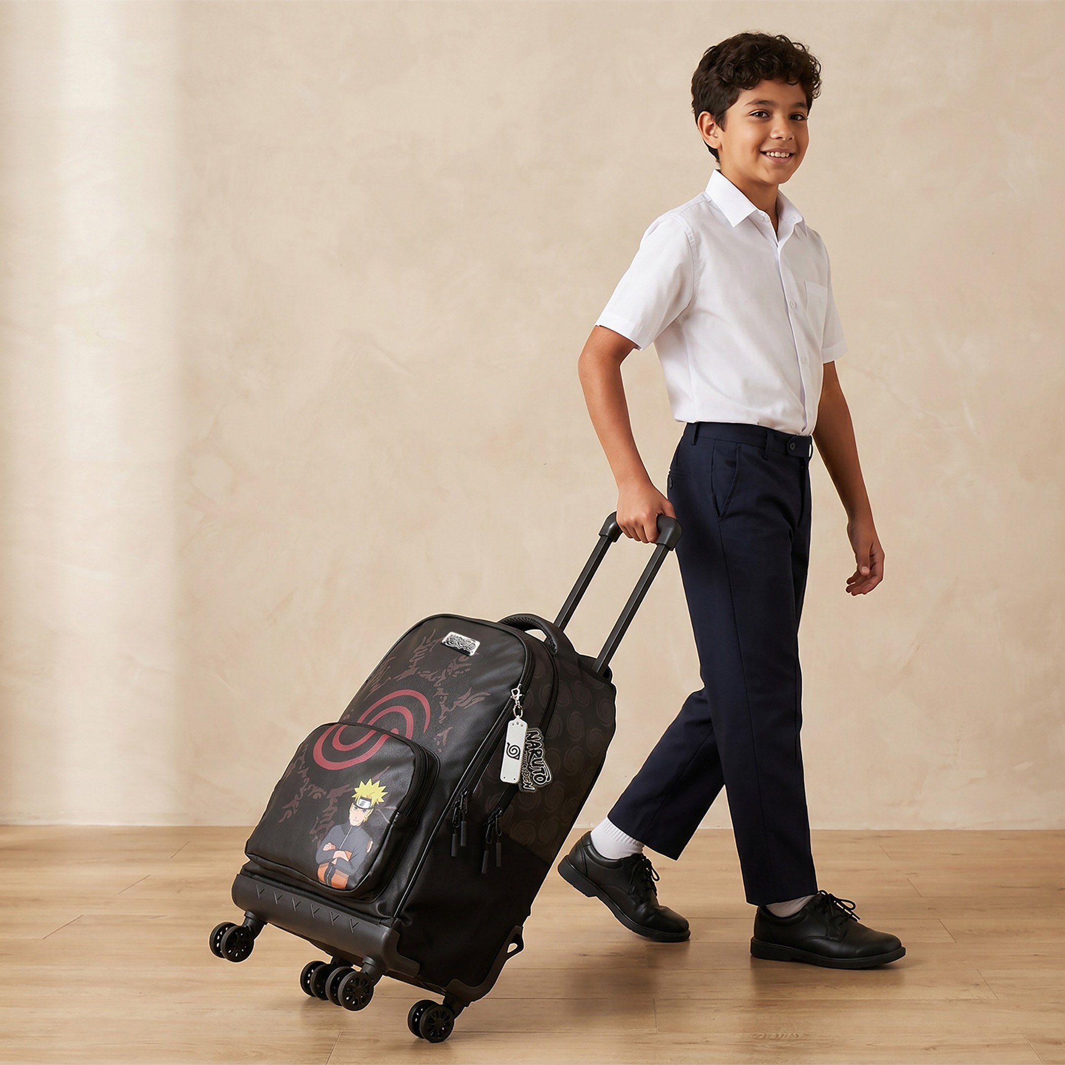Naruto Shippuden Print Trolley Bag for Boys 8-12 Years Retractable Handle - 18 inches-school-bagsandbackpacks-trolleybags-image-3