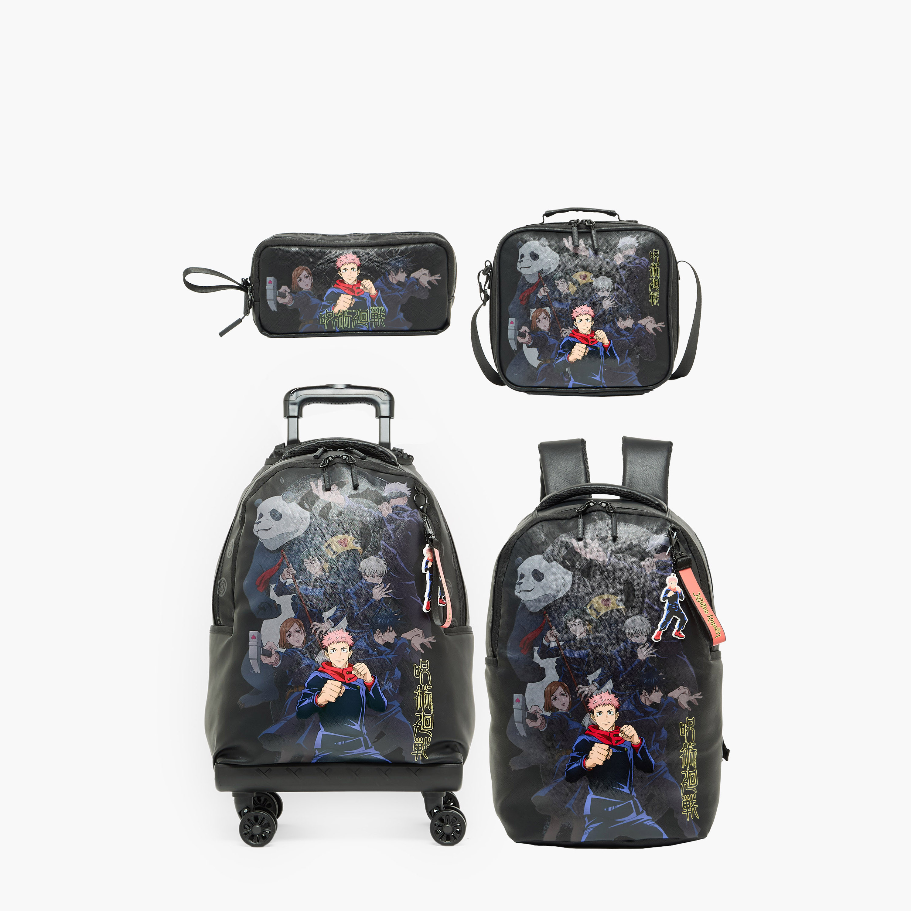Hollywood Magic Jujutsu Kaisen Print Trolley Bag for Boys 8-12 Year Retractable Handle - 18 inches-school-bagsandbackpacks-trolleybags-image-13