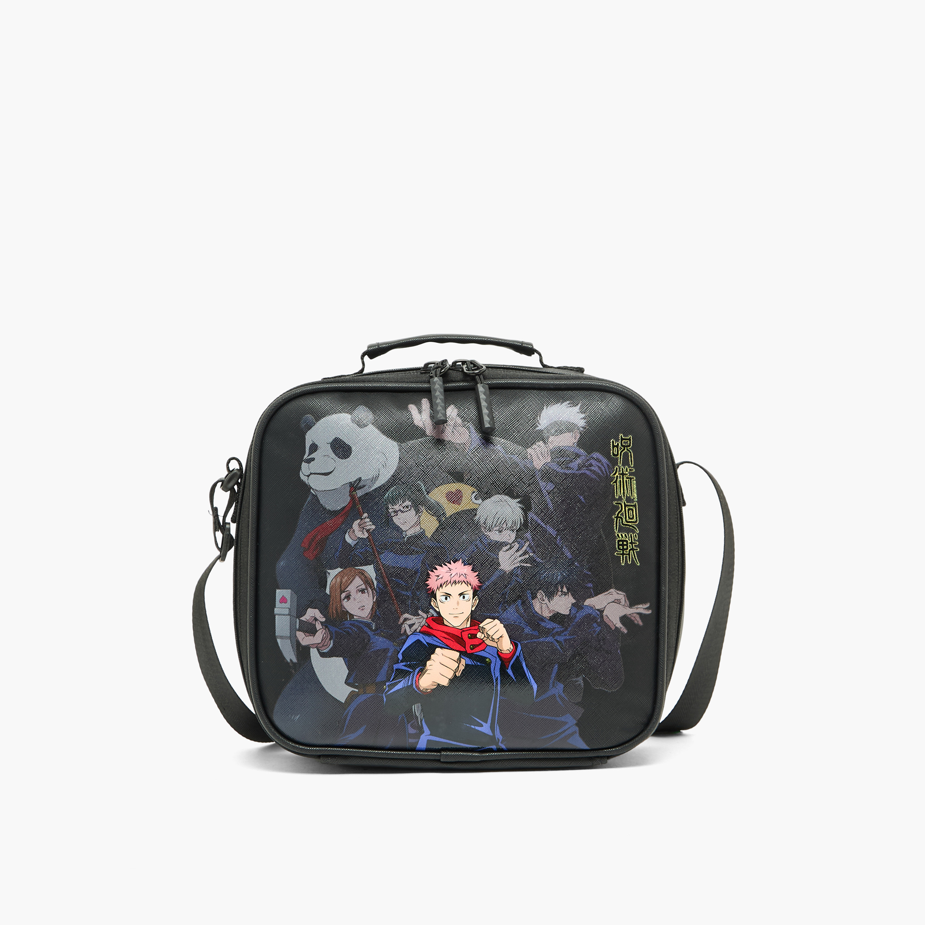 Hollywood Magic Jujutsu Kaisen Print Lunch Bag for Boys 8-12 Years with Adjustable Strap-school-lunchessentials-lunchbags-image-1