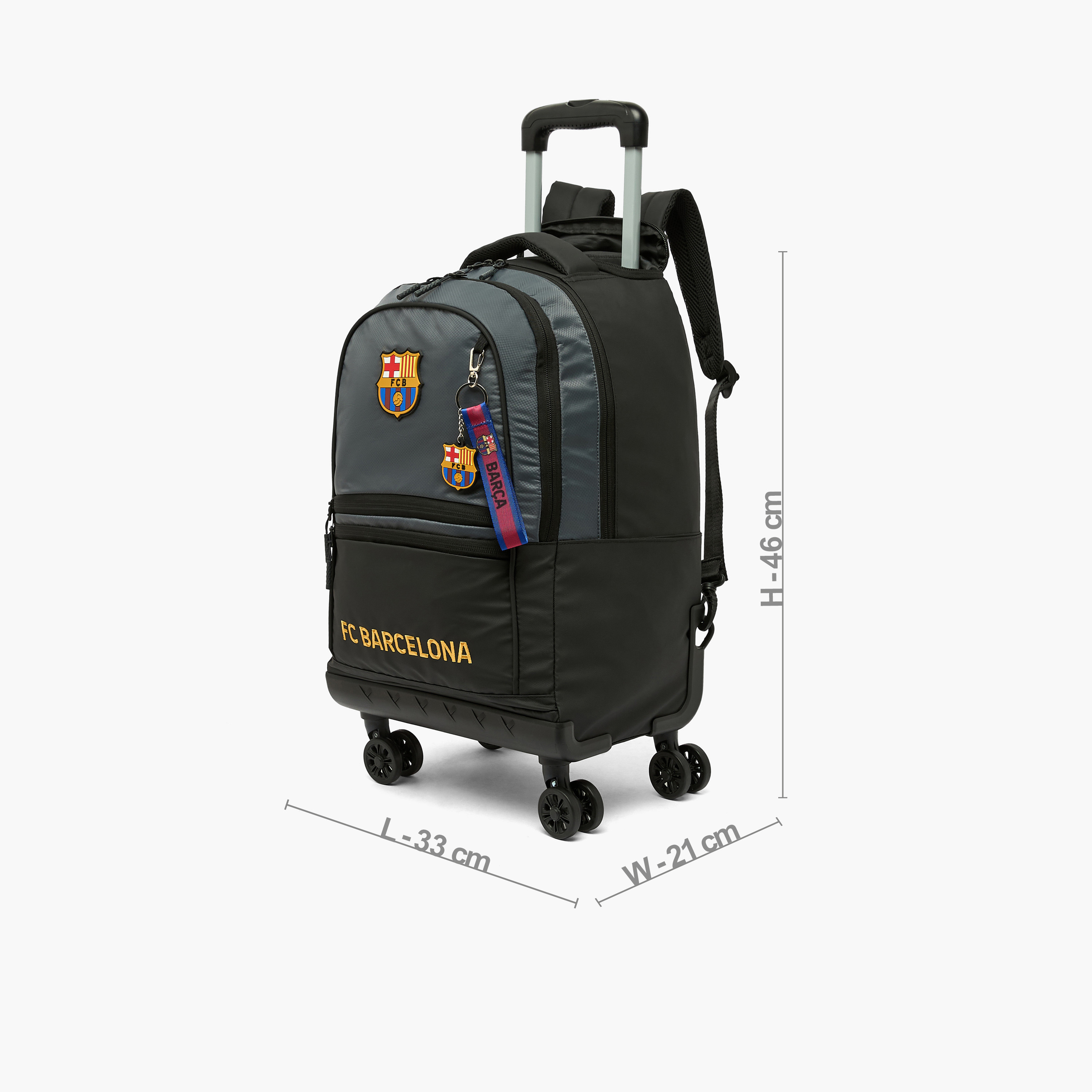 Hollywood Magic Barcelona Embroidery Trolley Bag for Boys 8-12 Years Retractable Handle - 16 inches-school-bagsandbackpacks-trolleybags-image-8