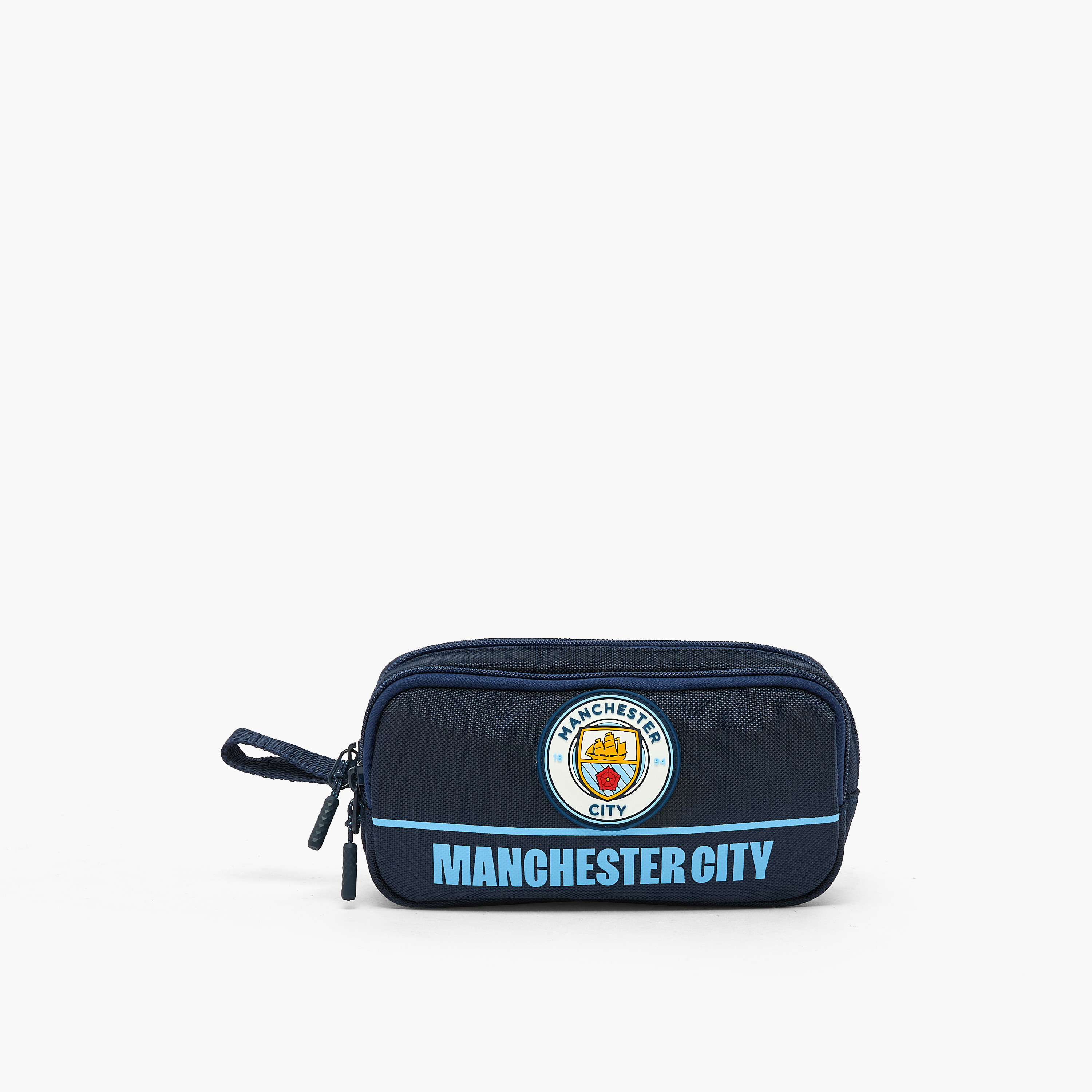 مقلمة بطبعة شعار مانشستر سيتي بقسمين من هوليوود ماجيك-school-stationery-pencilcases-image-1