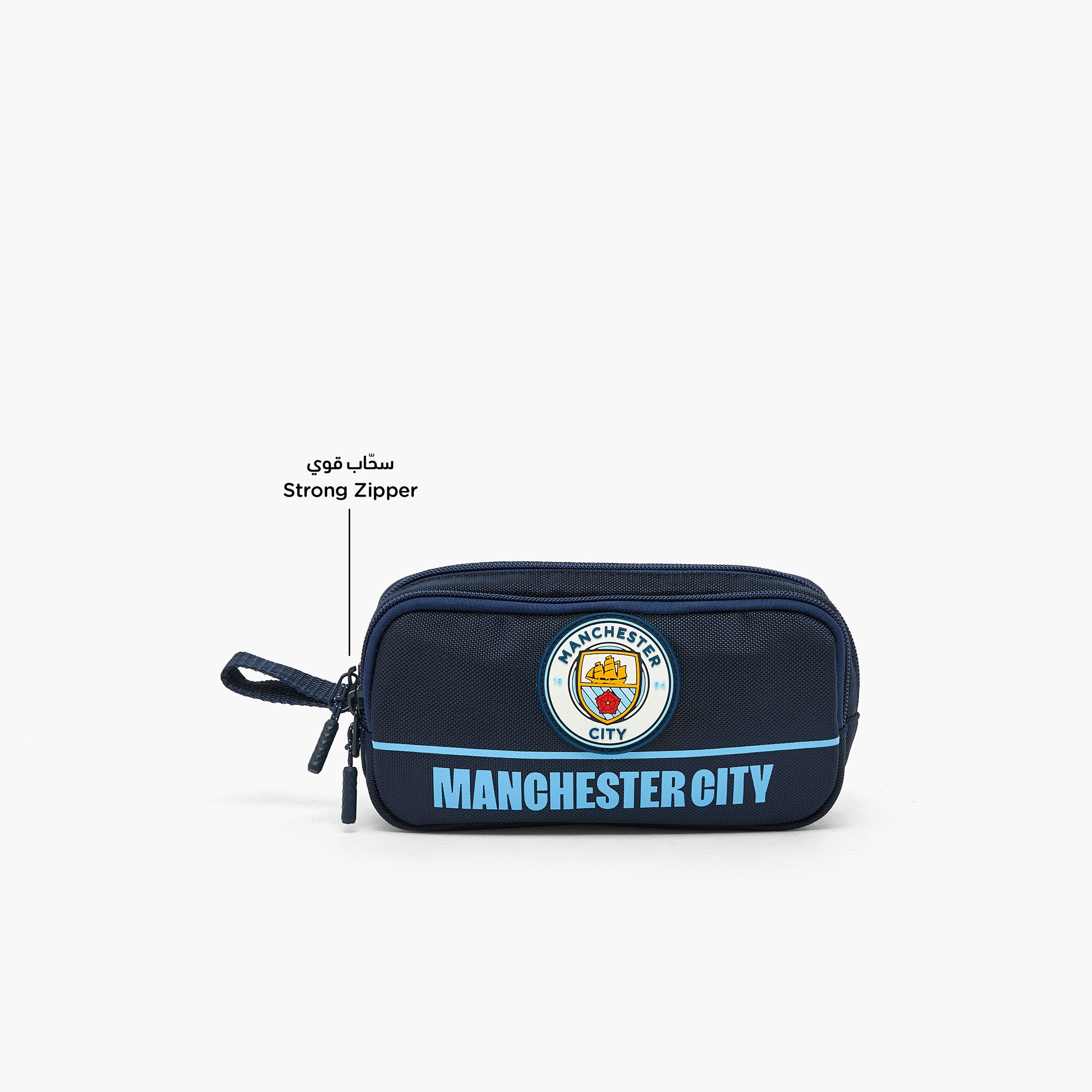 مقلمة بطبعة شعار مانشستر سيتي بقسمين من هوليوود ماجيك-school-stationery-pencilcases-image-2