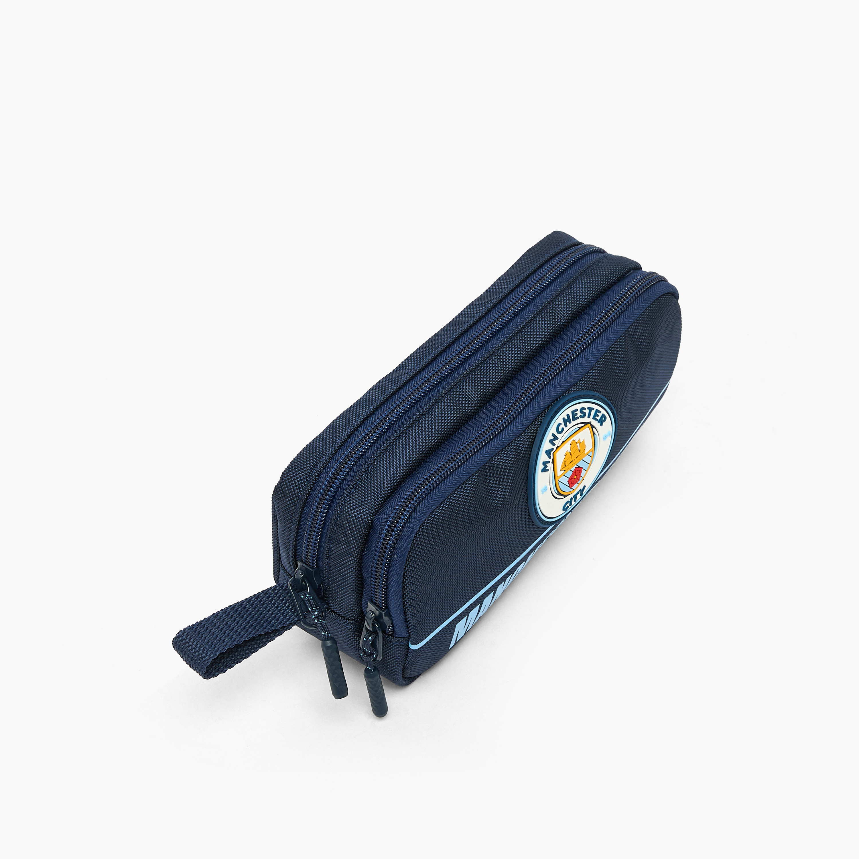 مقلمة بطبعة شعار مانشستر سيتي بقسمين من هوليوود ماجيك-school-stationery-pencilcases-image-3