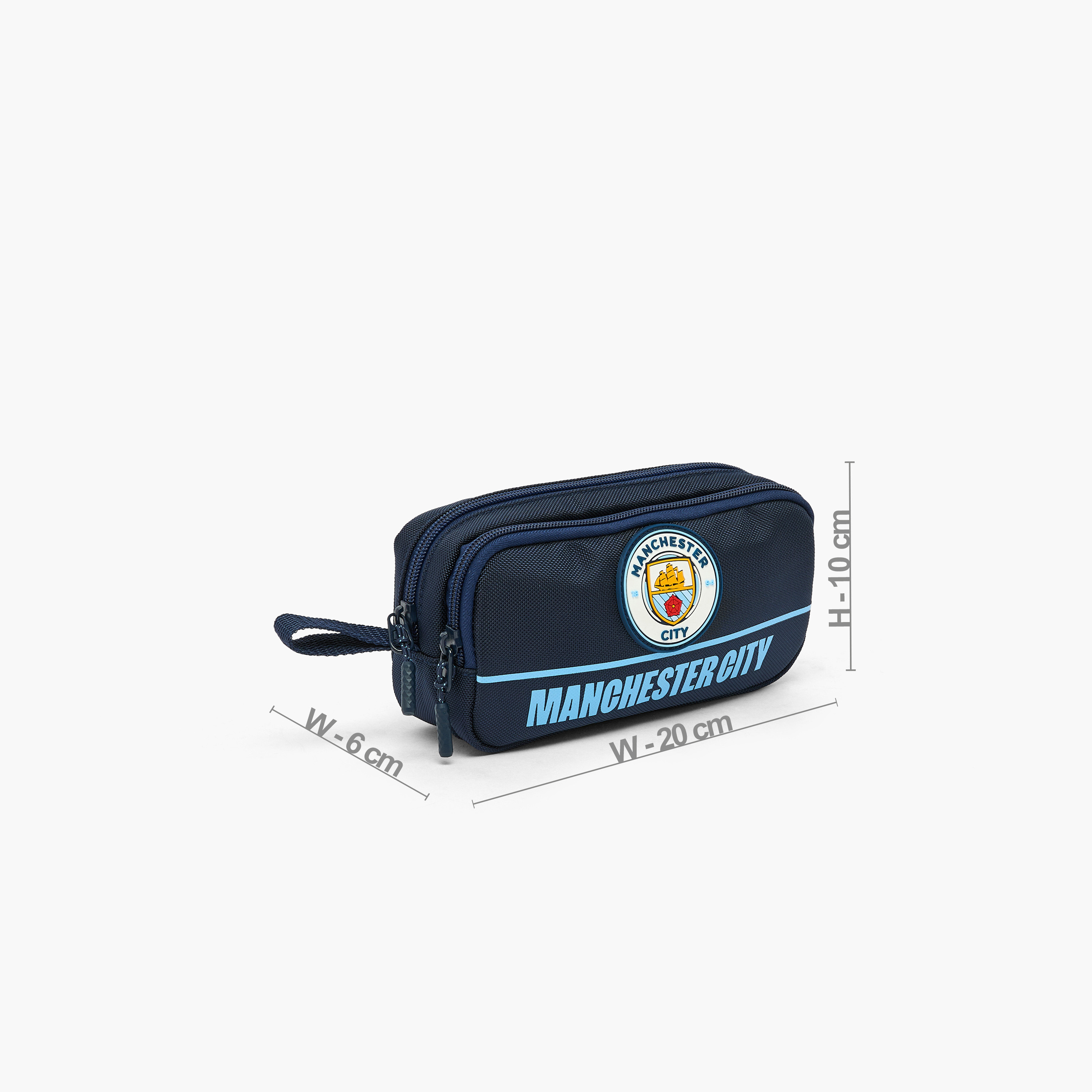 مقلمة بطبعة شعار مانشستر سيتي بقسمين من هوليوود ماجيك-school-stationery-pencilcases-image-4