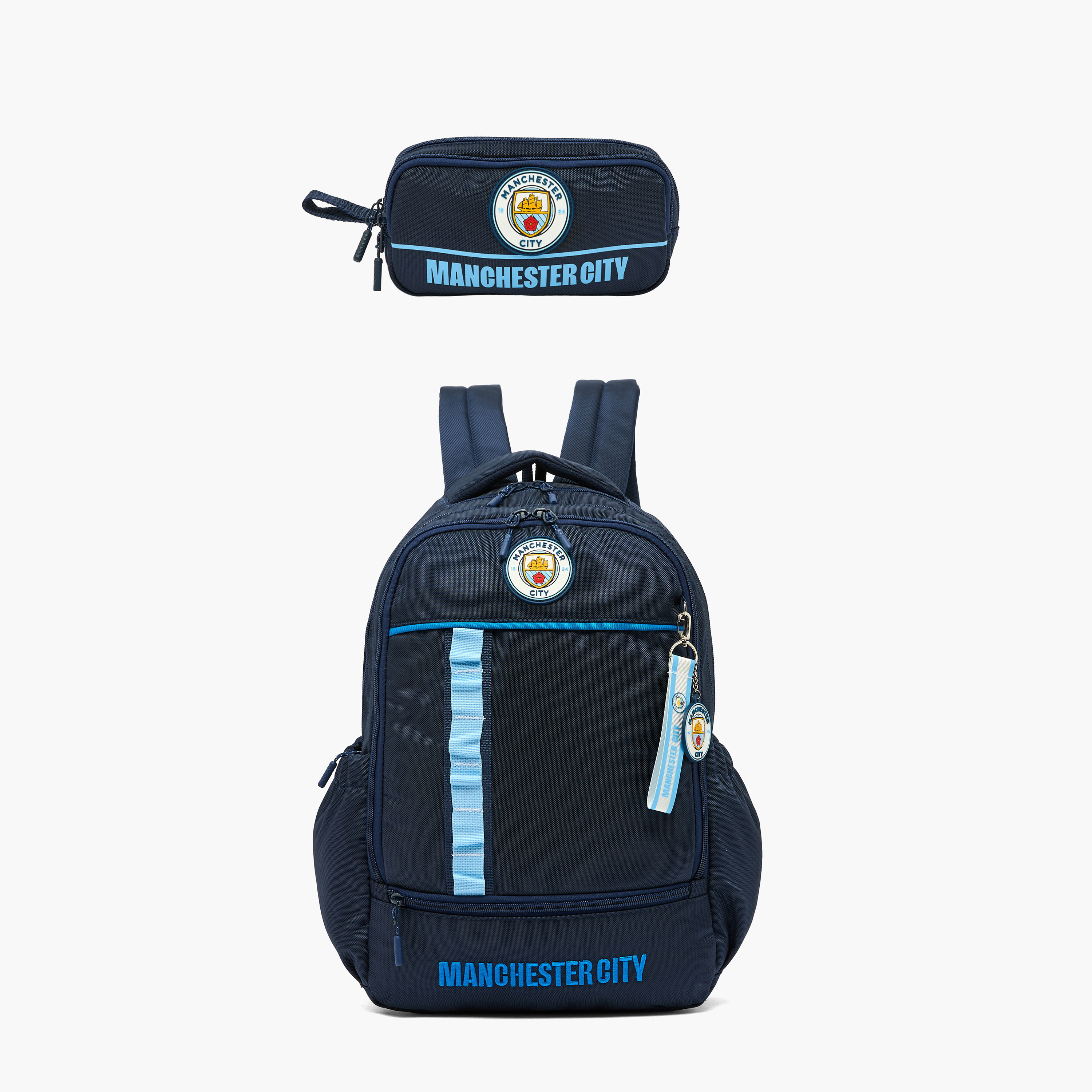 مقلمة بطبعة شعار مانشستر سيتي بقسمين من هوليوود ماجيك-school-stationery-pencilcases-image-9