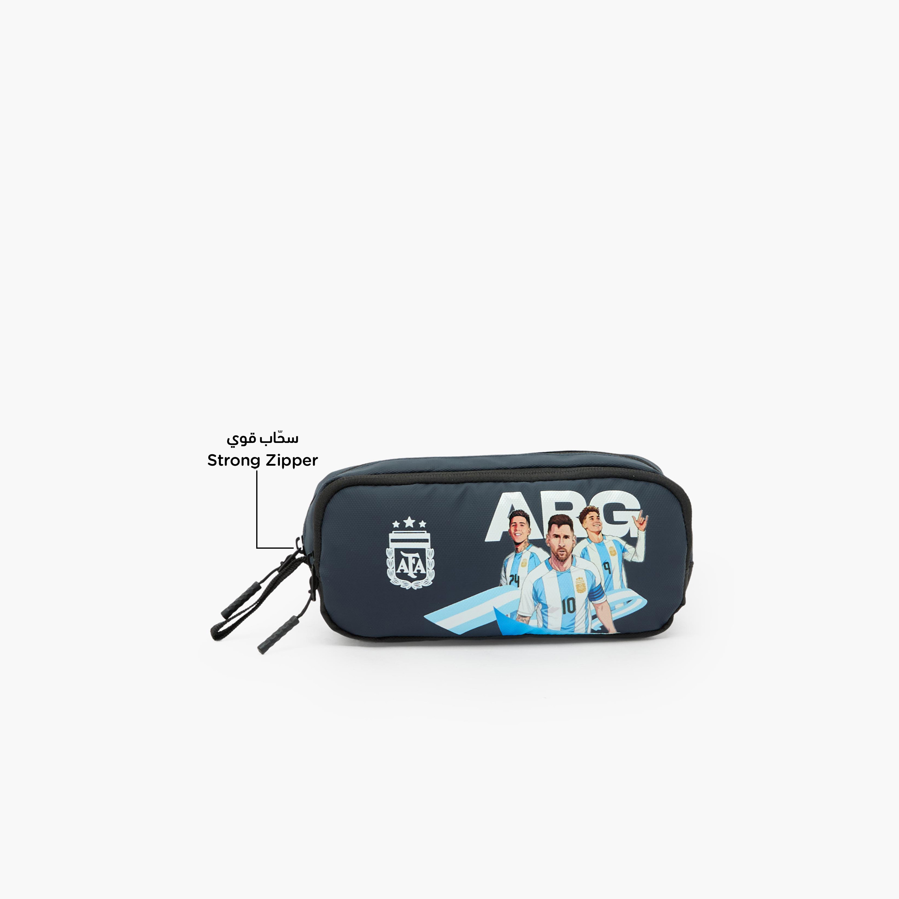 Hollywood Magic Argentina Football Team Print Pencil Pouch with 2 Compartments-school-stationery-pencilcases-image-2