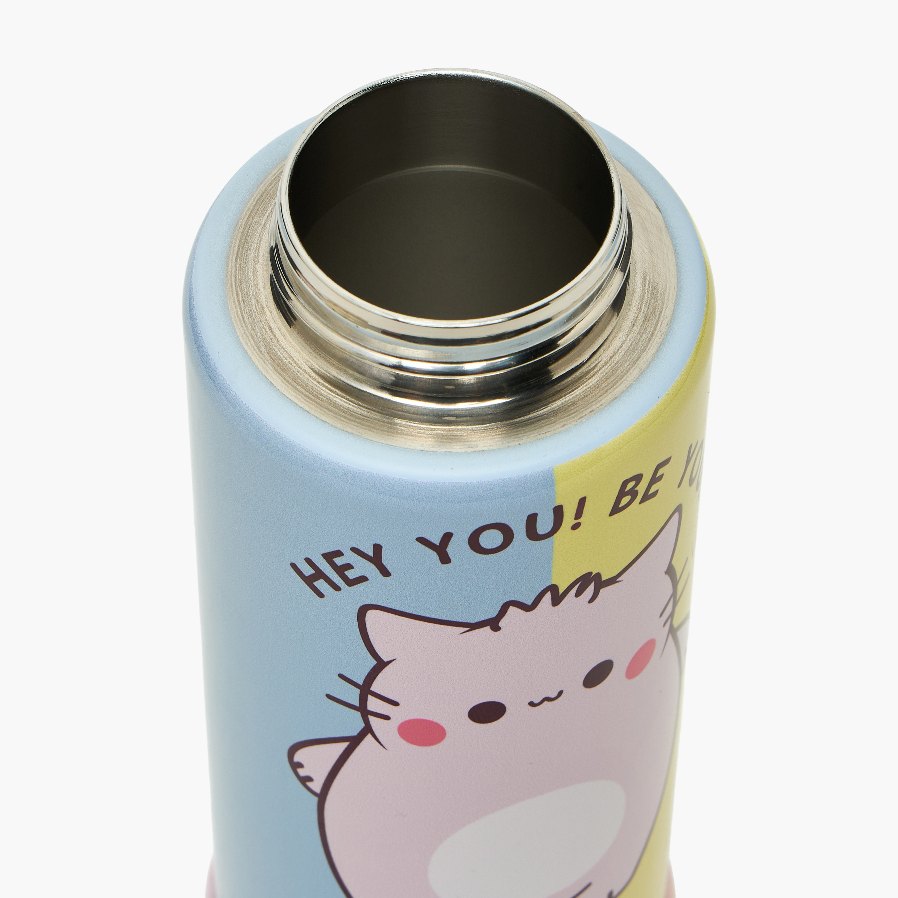 Pembe Cat Print Stainless Steel Water Bottle with Spout and Flip Lid-school-waterbottles-image-6
