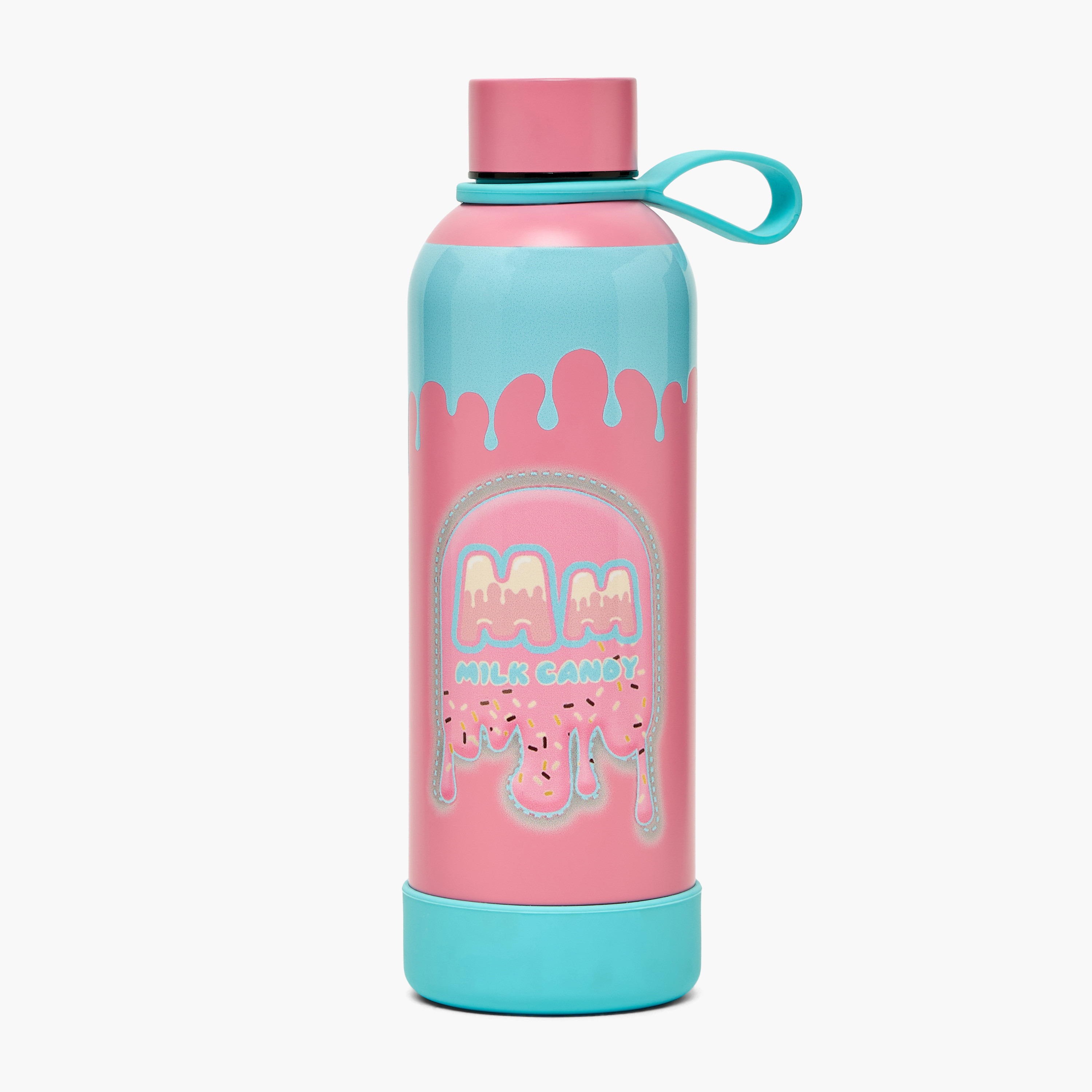 Milk Candy Drip Print Stainless Steel Water Bottle with Loop Handle-school-waterbottles-image-1