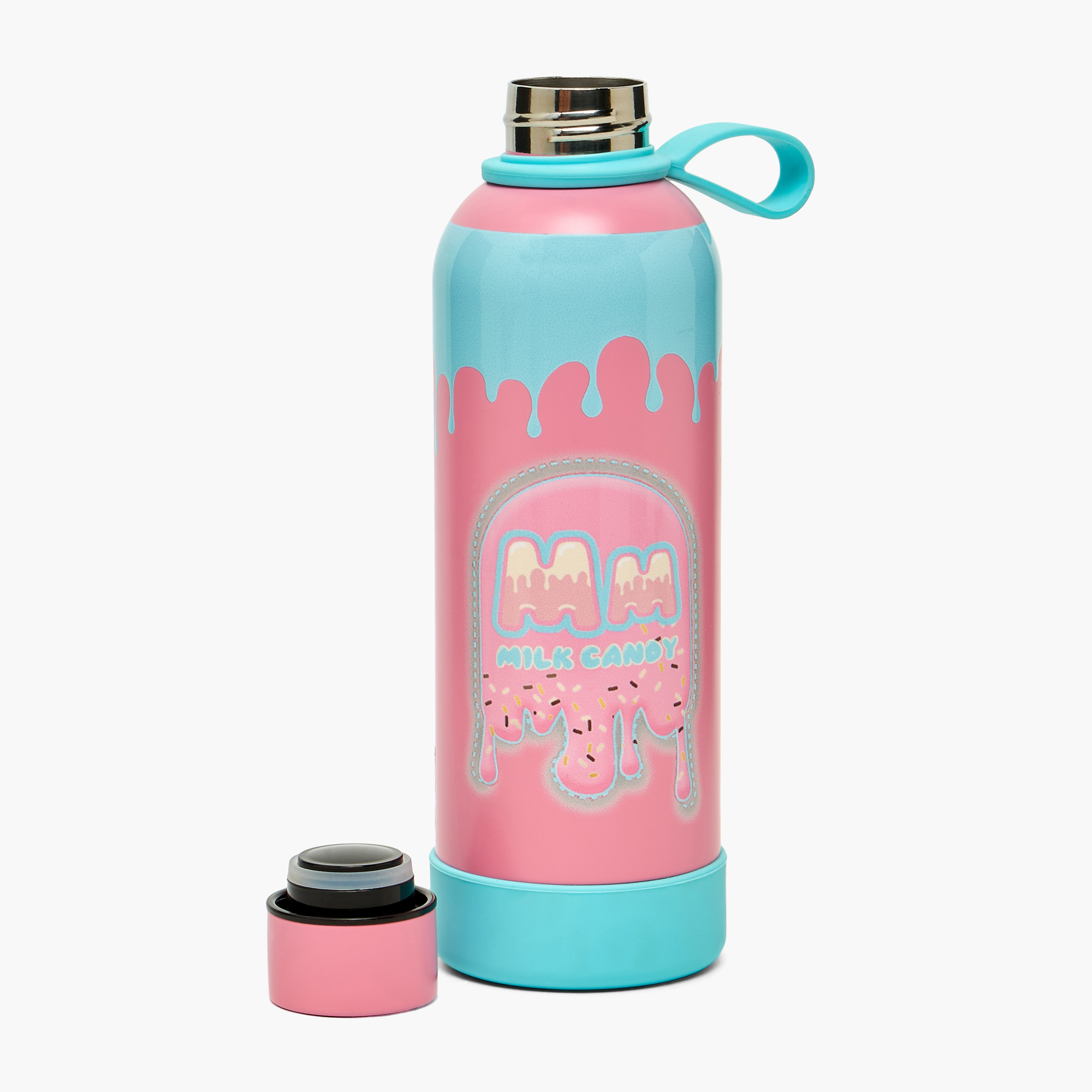 Milk Candy Drip Print Stainless Steel Water Bottle with Loop Handle-school-waterbottles-image-2