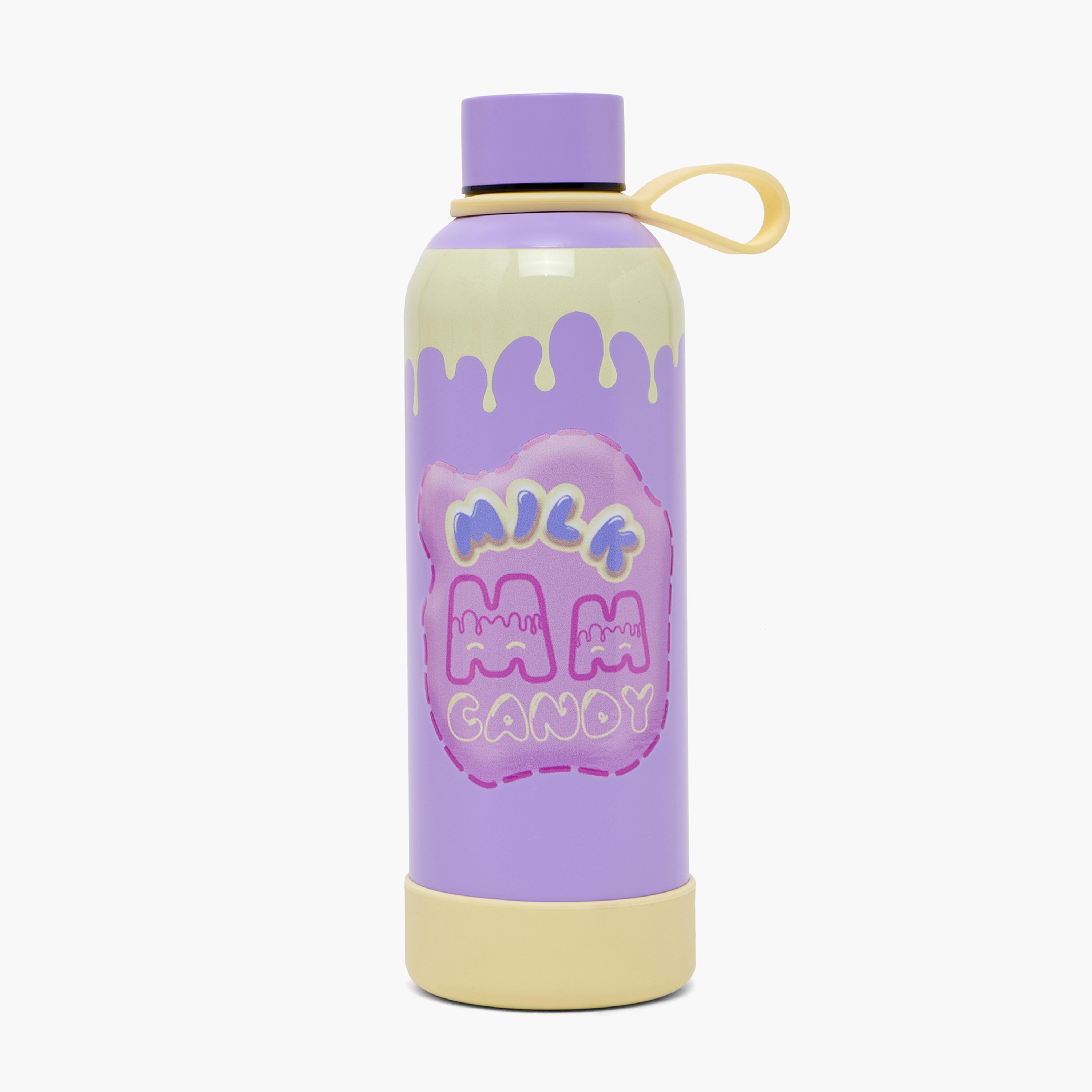Milk Candy Printed Stainless Steel Water Bottle with Loop Handle-school-waterbottles-image-1