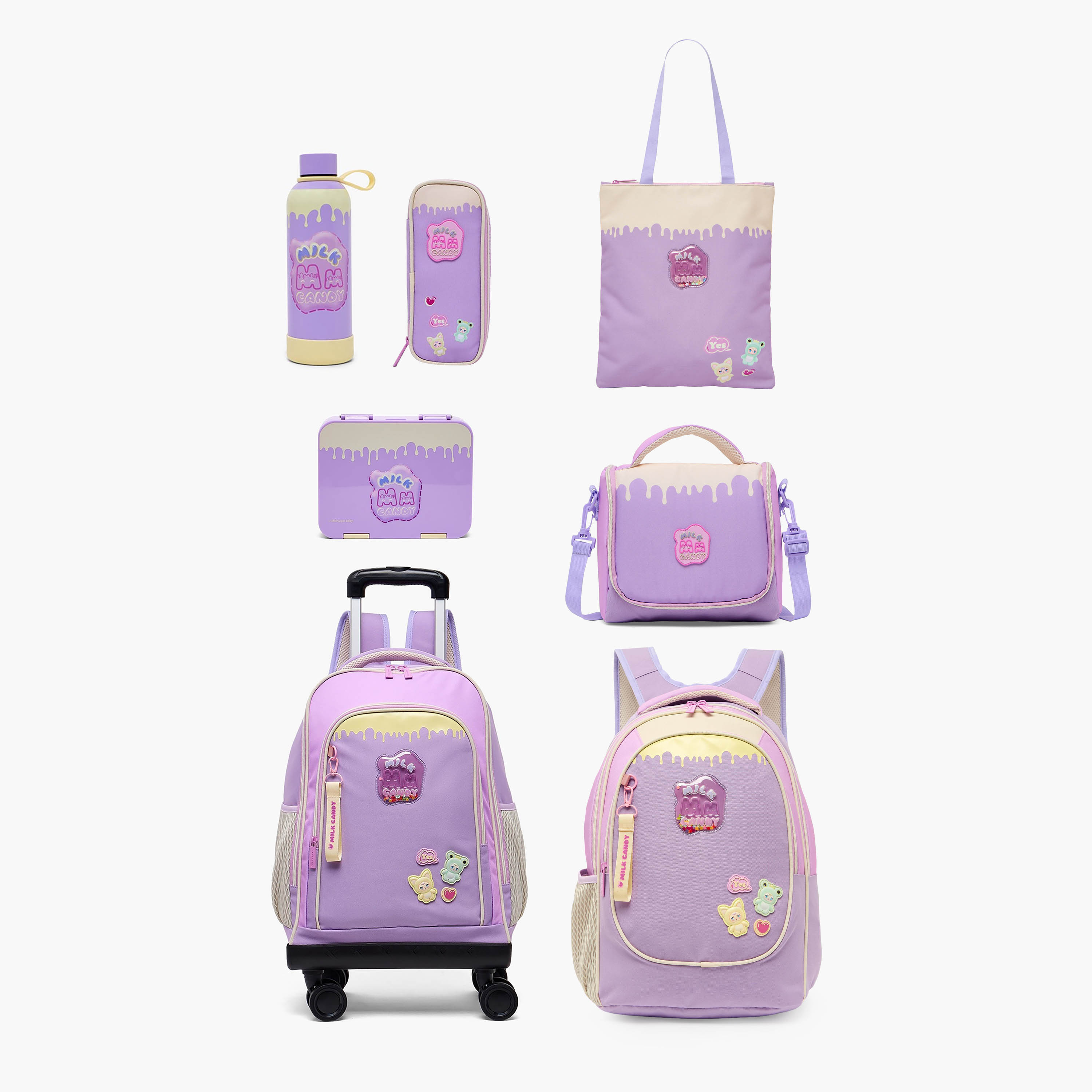 قارورة مياه ستانلس ستيل بمقبض حلقة وطبعات ميلك كاندي-school-waterbottles-image-10