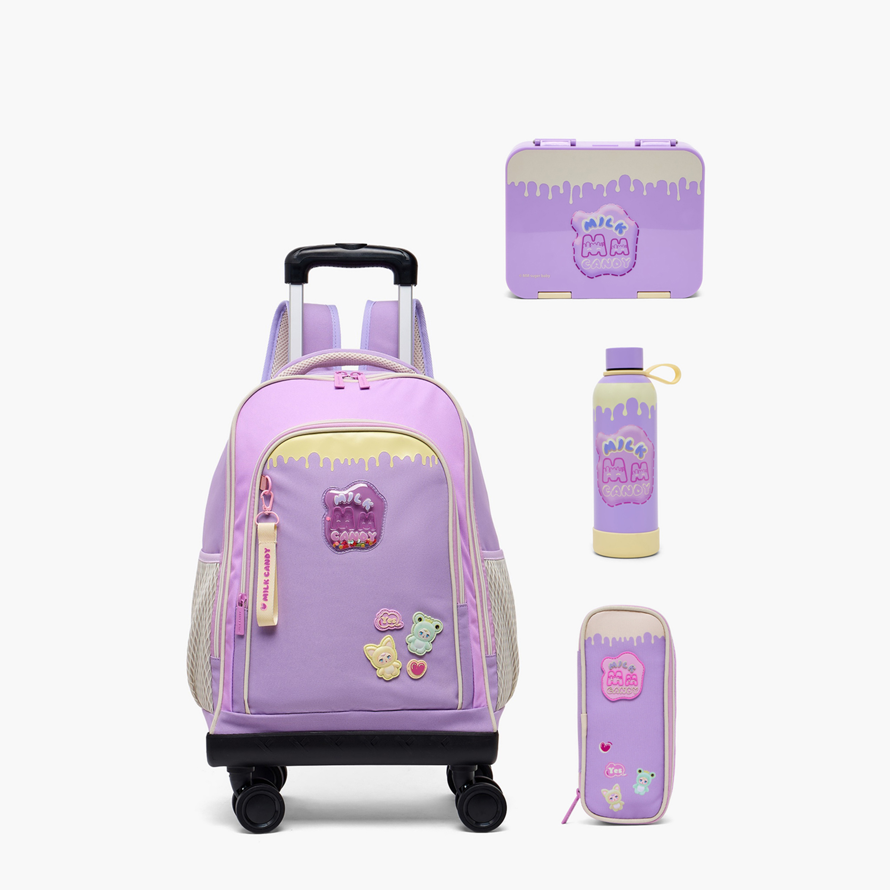Milk Candy Printed Bento Lunch Box for Girls with Clip Lock Closure-school-lunchessentials-lunchboxes-image-11