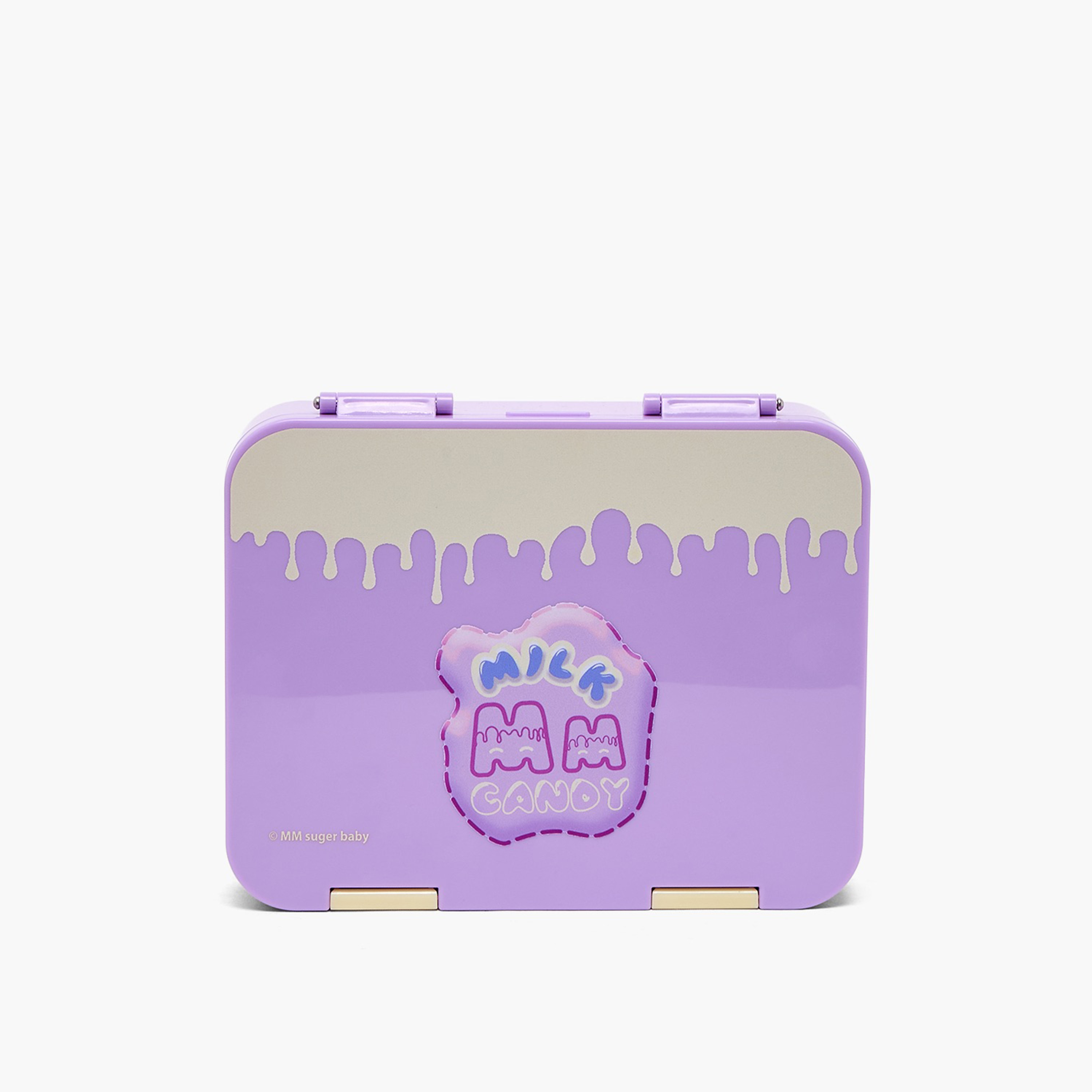 Milk Candy Printed Bento Lunch Box for Girls with Clip Lock Closure-school-lunchessentials-lunchboxes-image-3