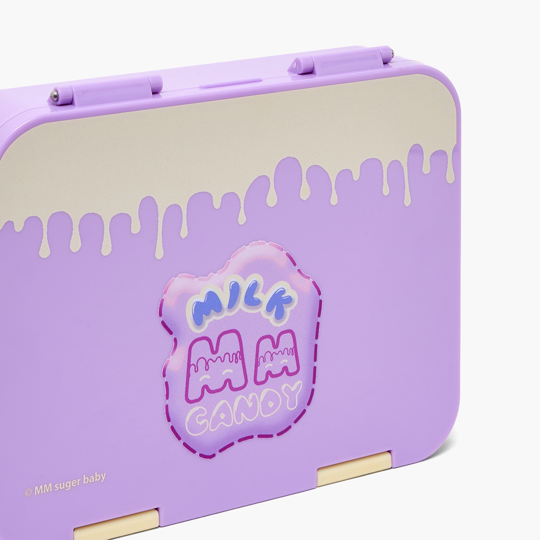 Milk Candy Printed Bento Lunch Box for Girls with Clip Lock Closure-school-lunchessentials-lunchboxes-image-4