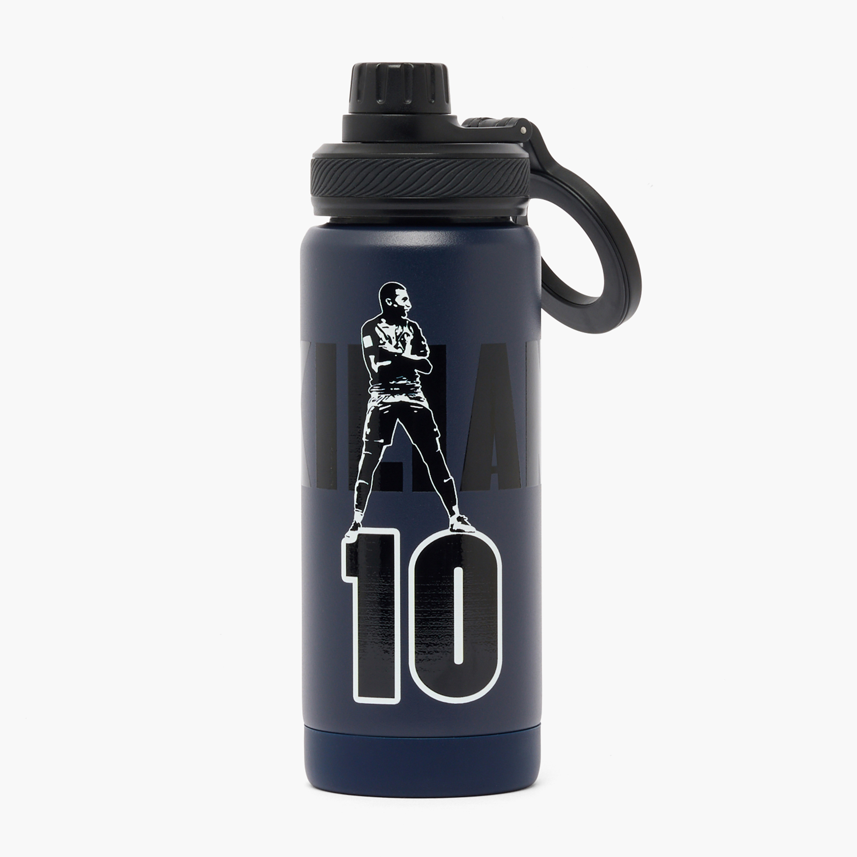 Celebrity Icons Kylian Mbappe Print Stainless Steel Water Bottle with Spout and Handle-school-waterbottles-image-1
