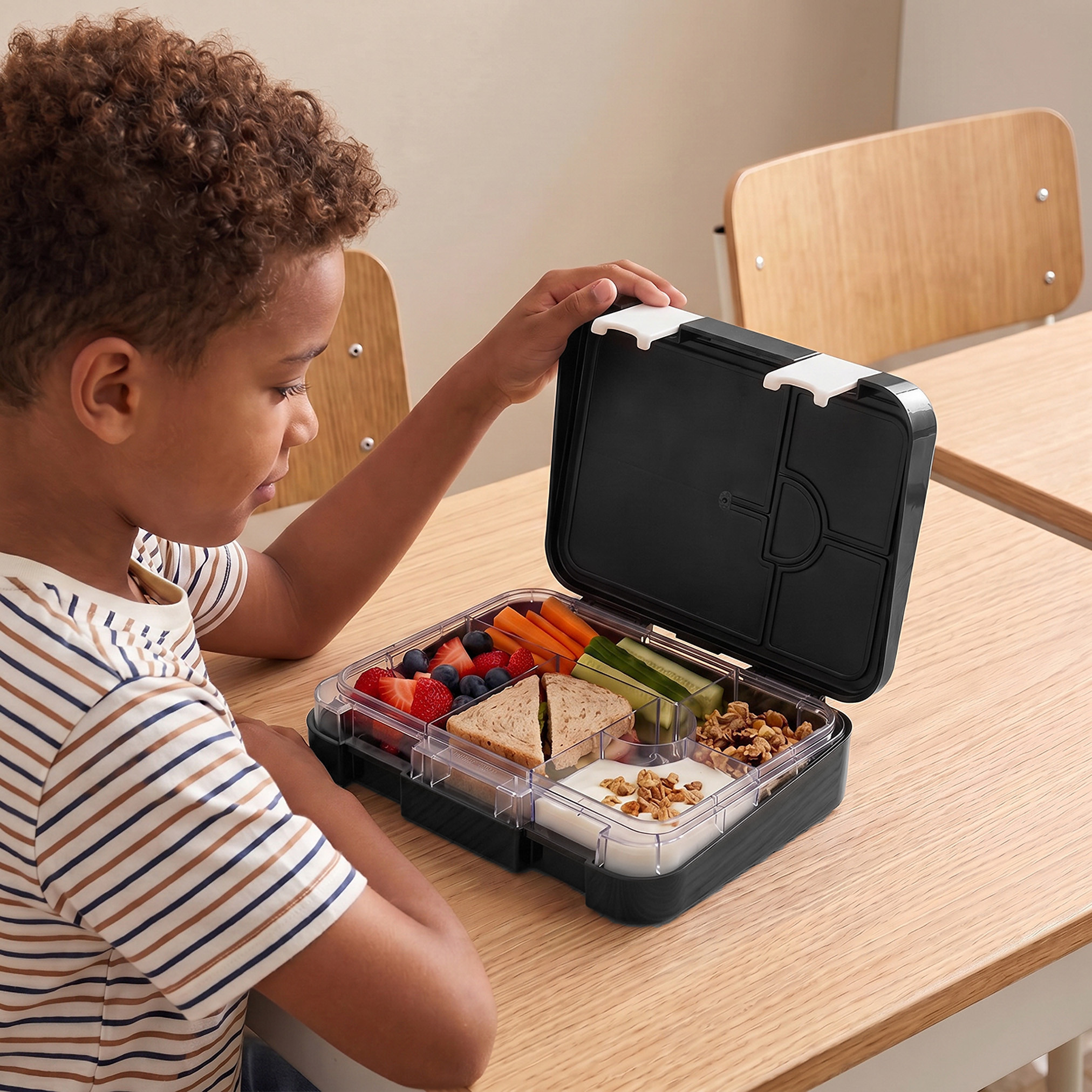 Celebrity Icons Kylian Mbappe Bento Lunch Box for Boys with Clip Lock Lid-school-lunchessentials-lunchboxes-image-3