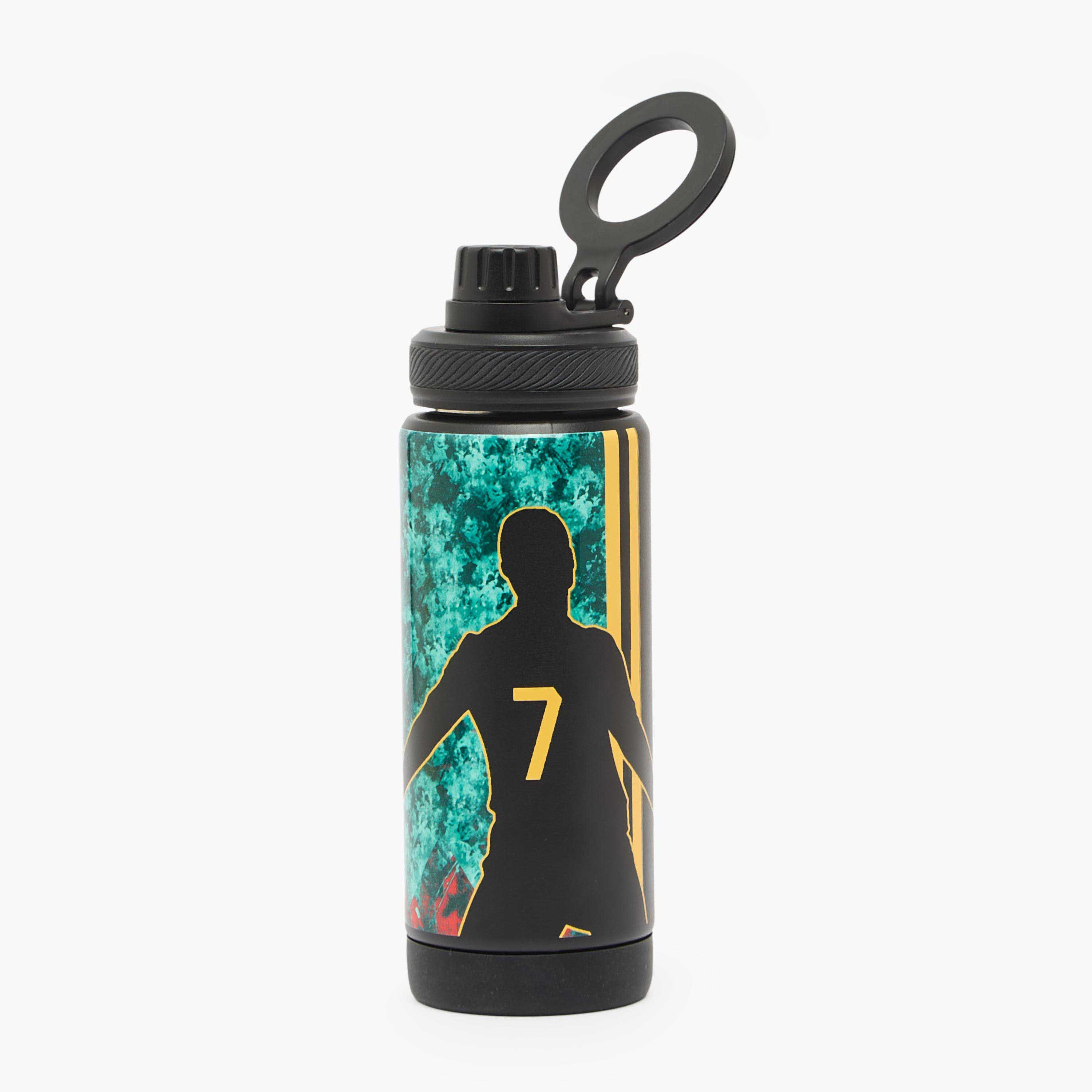 Celebrity Icons Cristiano Ronaldo Print Stainless Steel Water Bottle with Spout and Handle-school-waterbottles-image-1