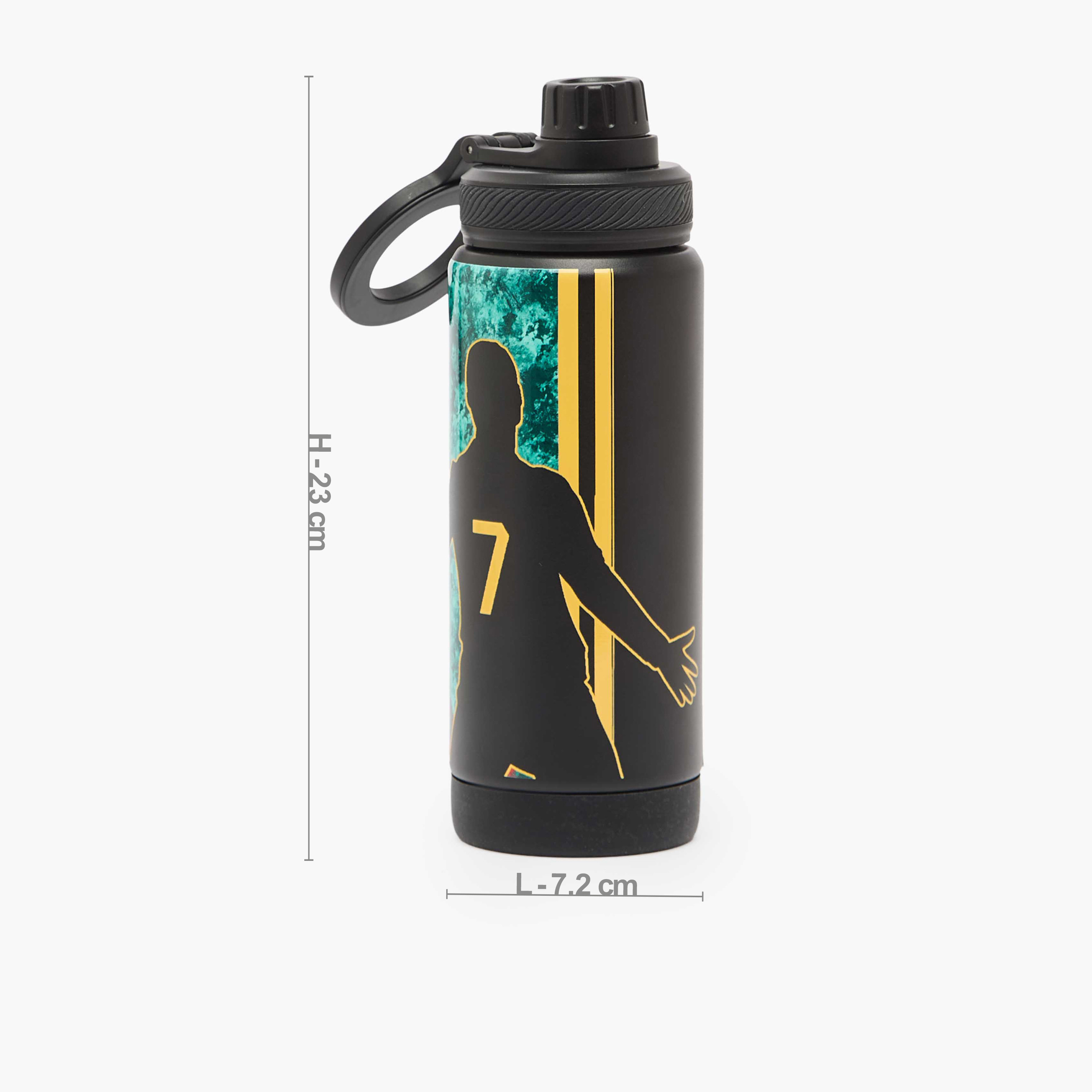 Celebrity Icons Cristiano Ronaldo Print Stainless Steel Water Bottle with Spout and Handle-school-waterbottles-image-3