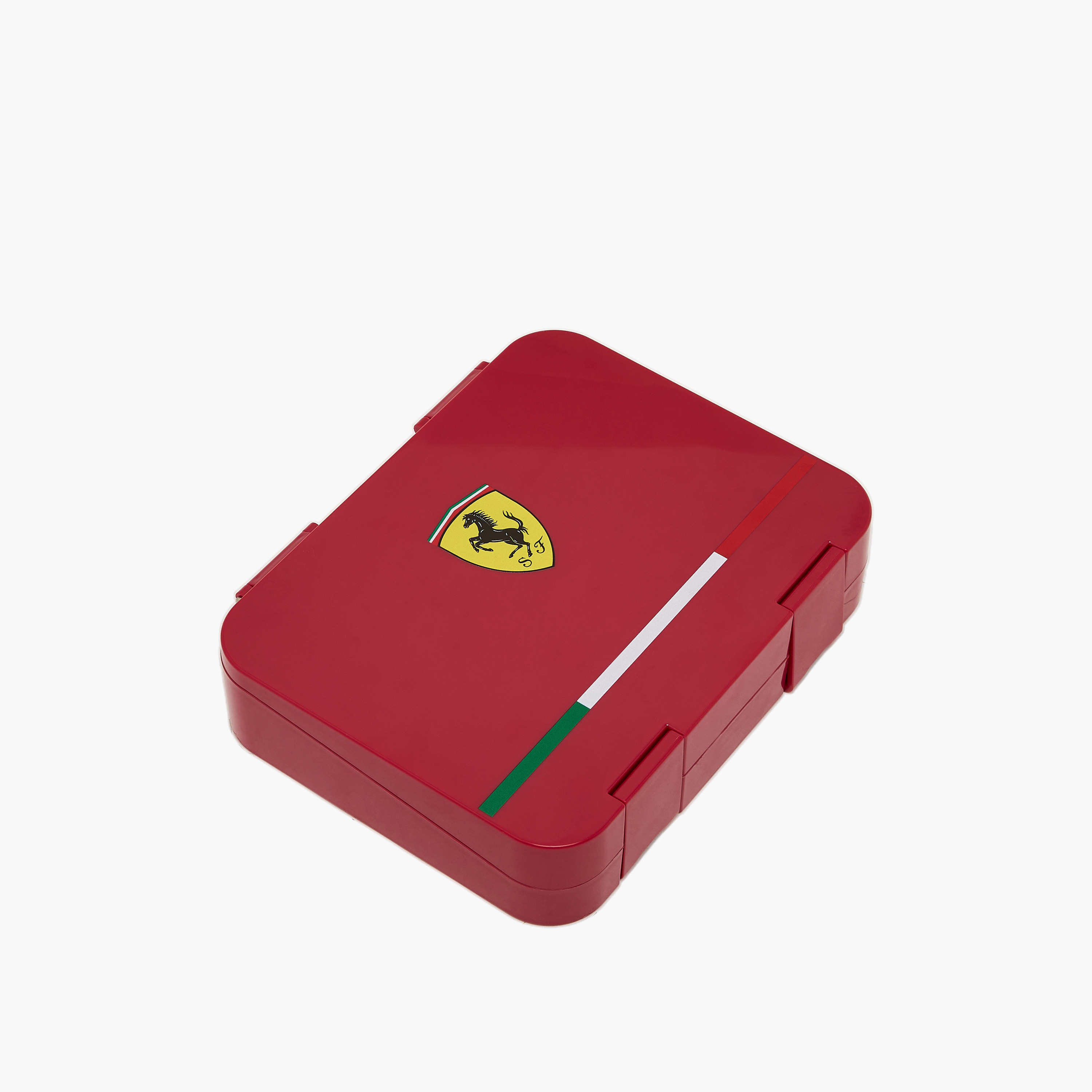 Ferrari Logo Print Bento Lunch Box for Boys with Clip Lock Lid-school-lunchessentials-lunchboxes-image-1