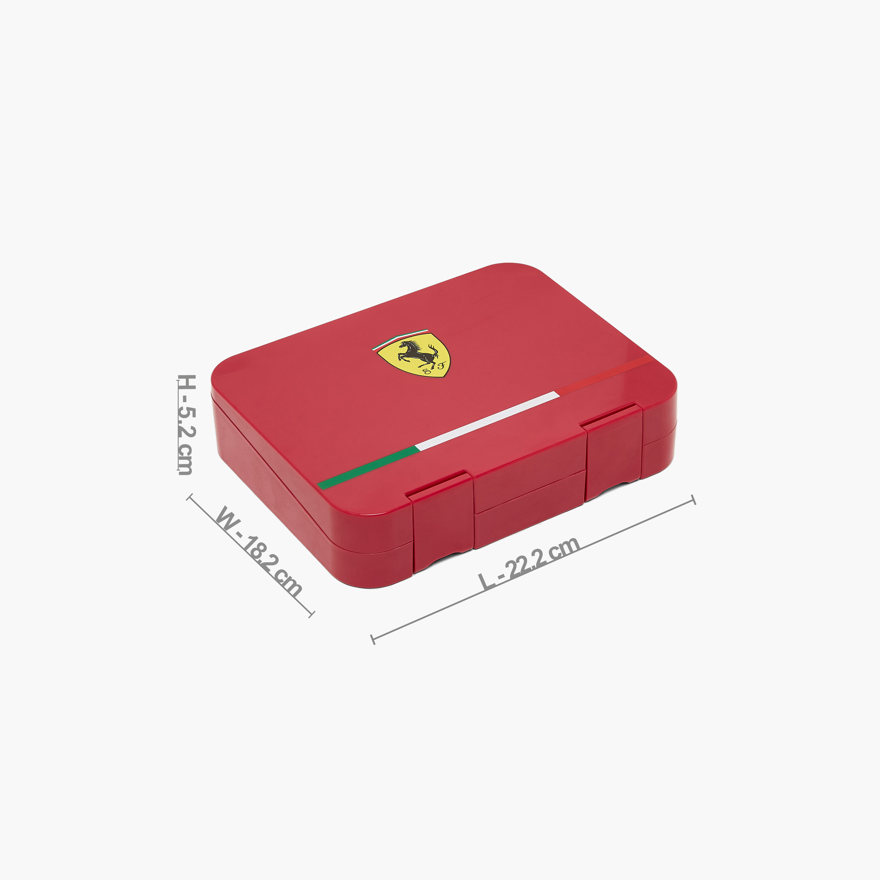 Ferrari Logo Print Bento Lunch Box for Boys with Clip Lock Lid-school-lunchessentials-lunchboxes-image-10