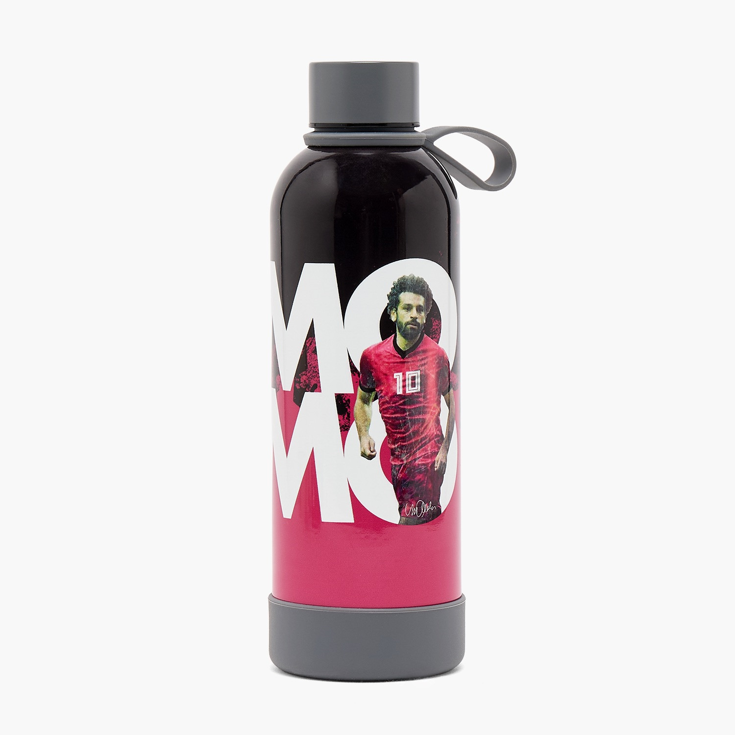 Celebrity Icons Mo Salah Stainless Steel Water Bottle with Wide Mouth and Carry Loop-school-waterbottles-image-1