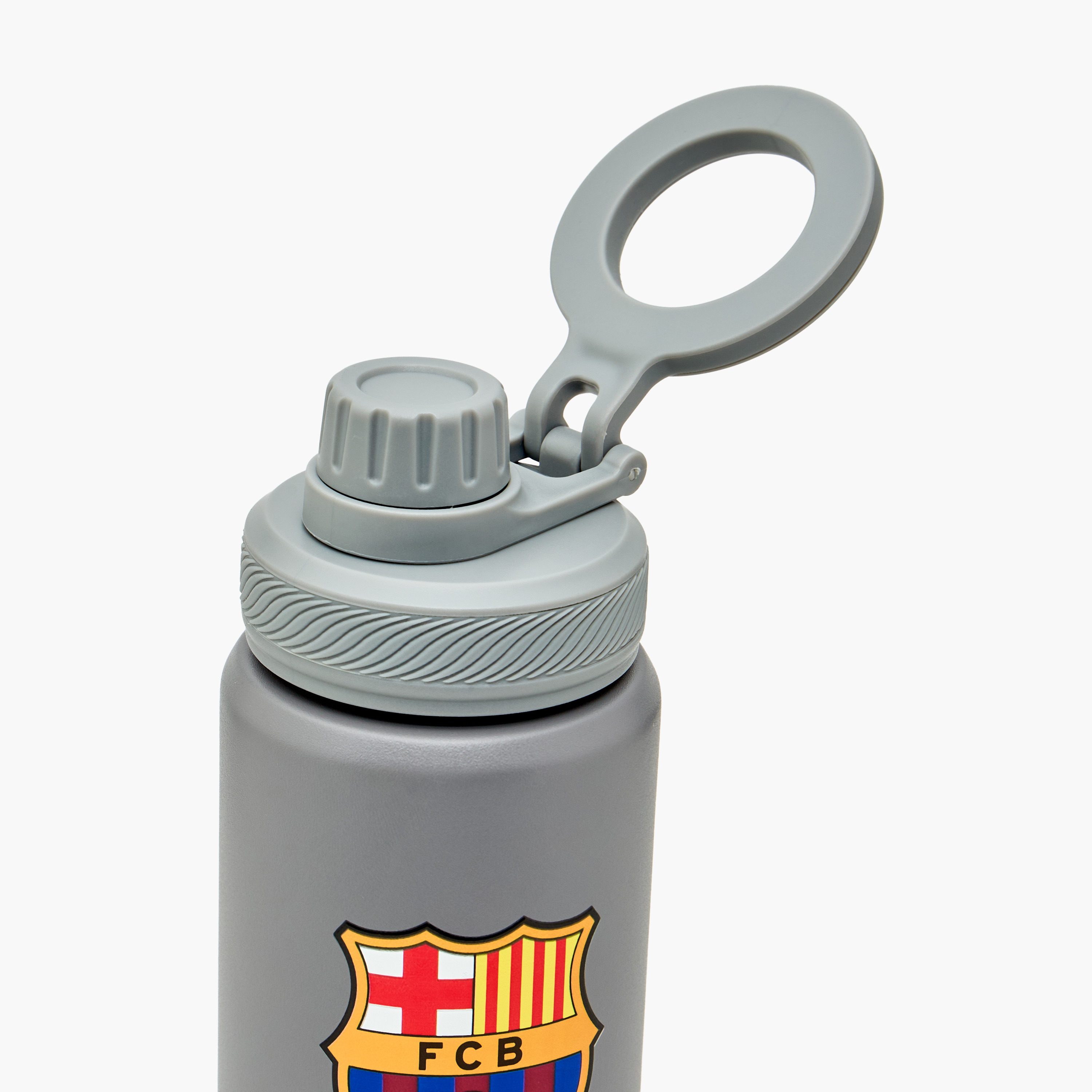 FC Barcelona Print Stainless Steel Water Bottle with Spout and Handle-school-waterbottles-image-4