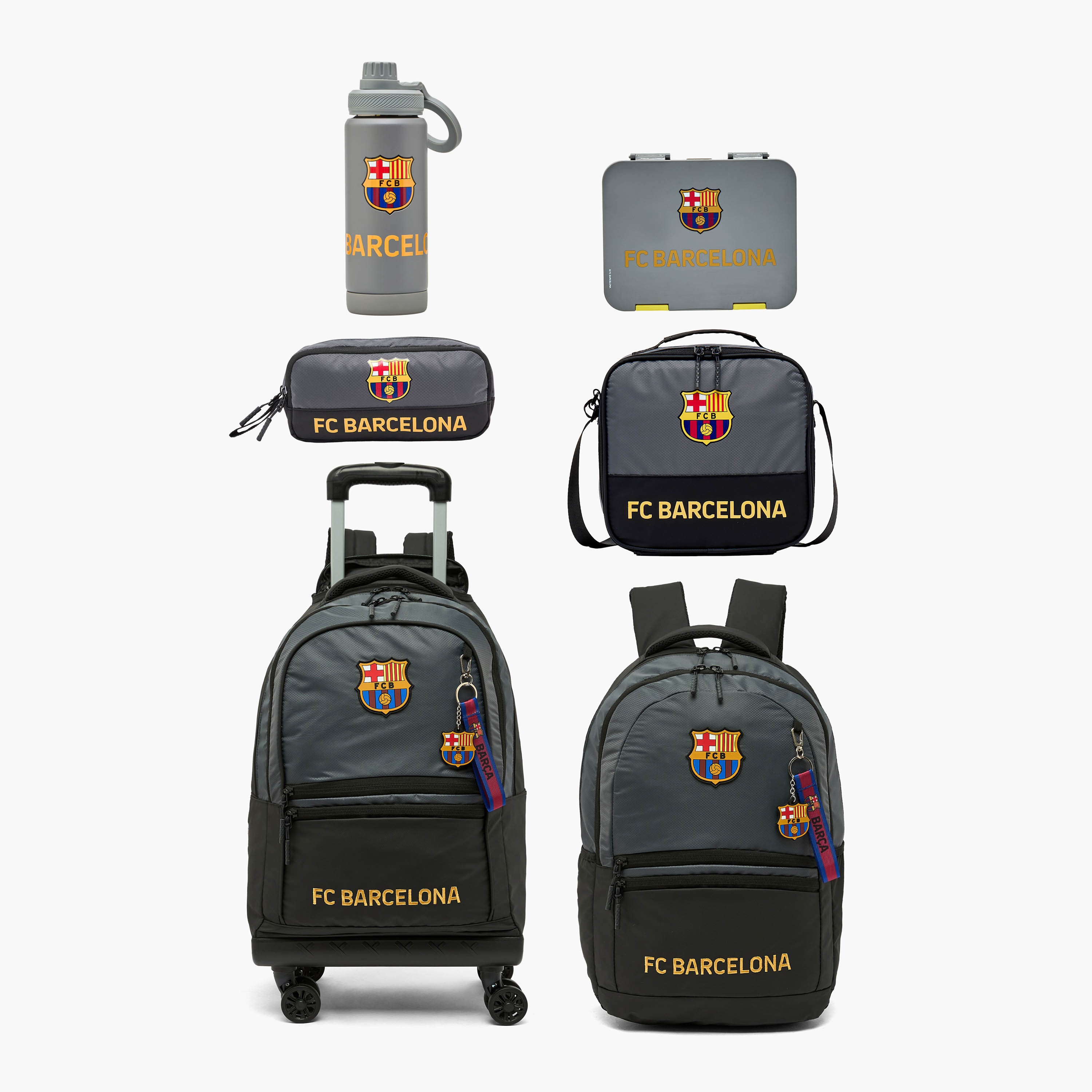 FC Barcelona Print Stainless Steel Water Bottle with Spout and Handle-school-waterbottles-image-9