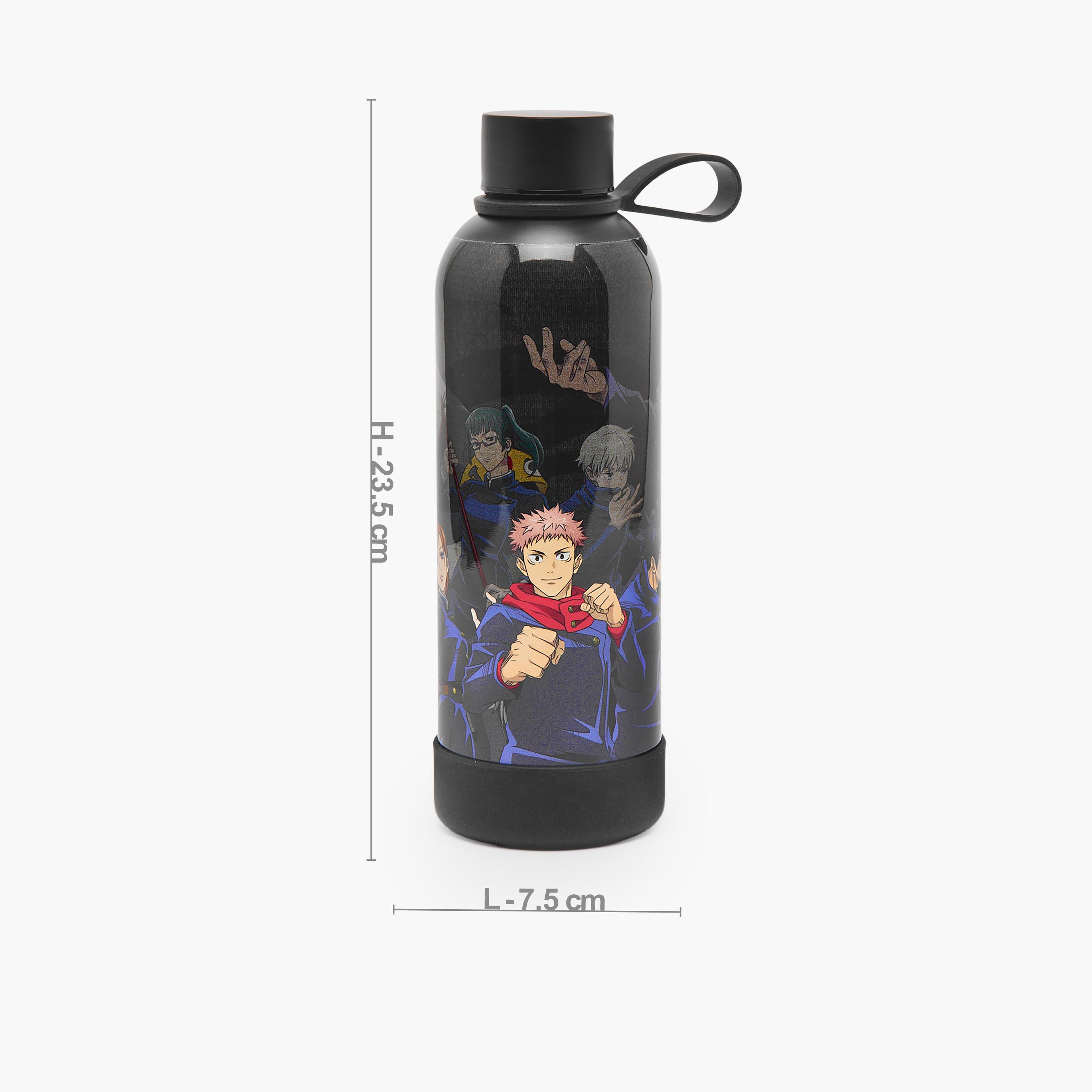 Hollywood Magic Jujutsu Kaisen Print Stainless Steel Water Bottle with Wide Mouth and Handle-school-waterbottles-image-3