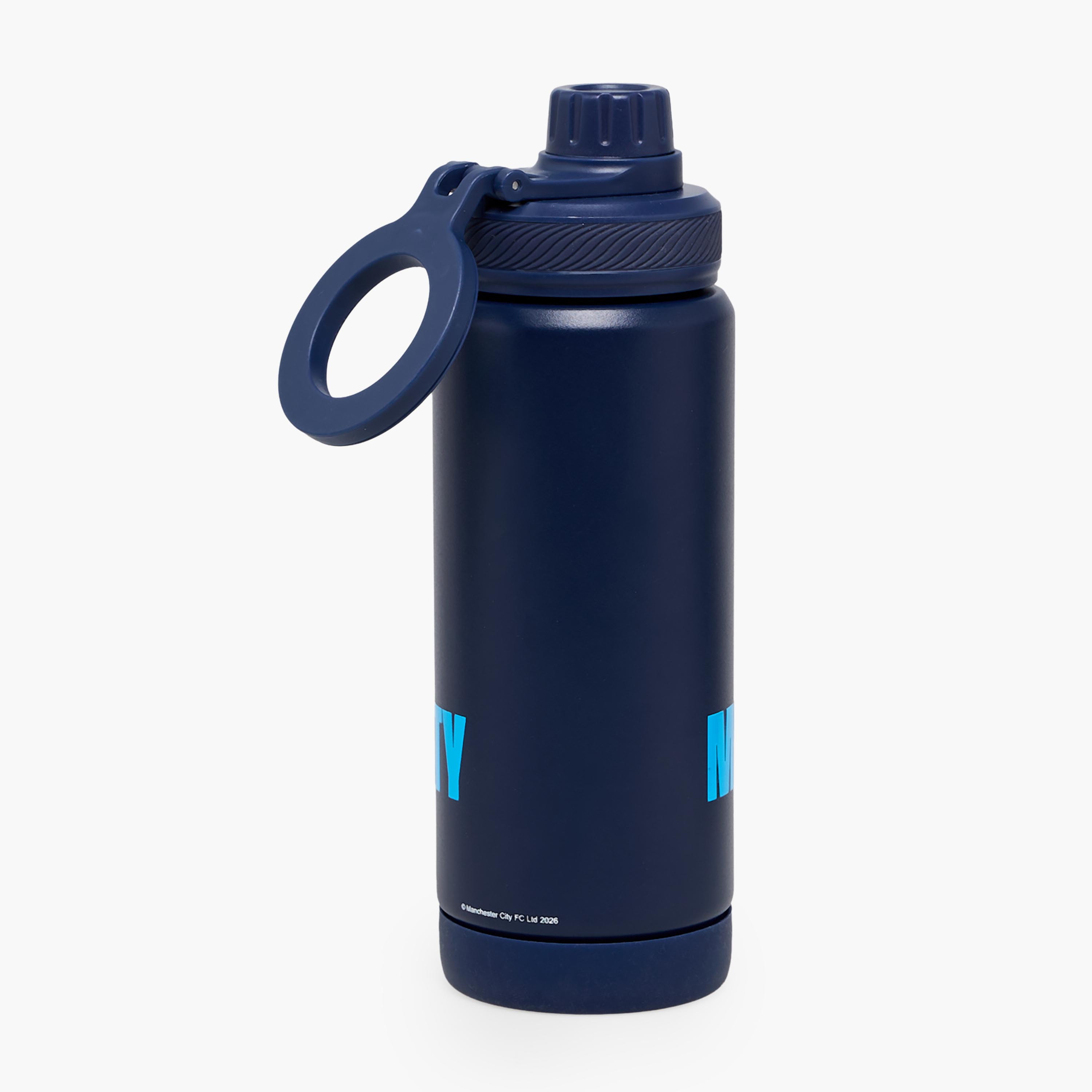 قارورة مياه ستانليس ستيل بفوهة ومقبض وطبعات نادي مانشستر سيتي-school-waterbottles-image-7