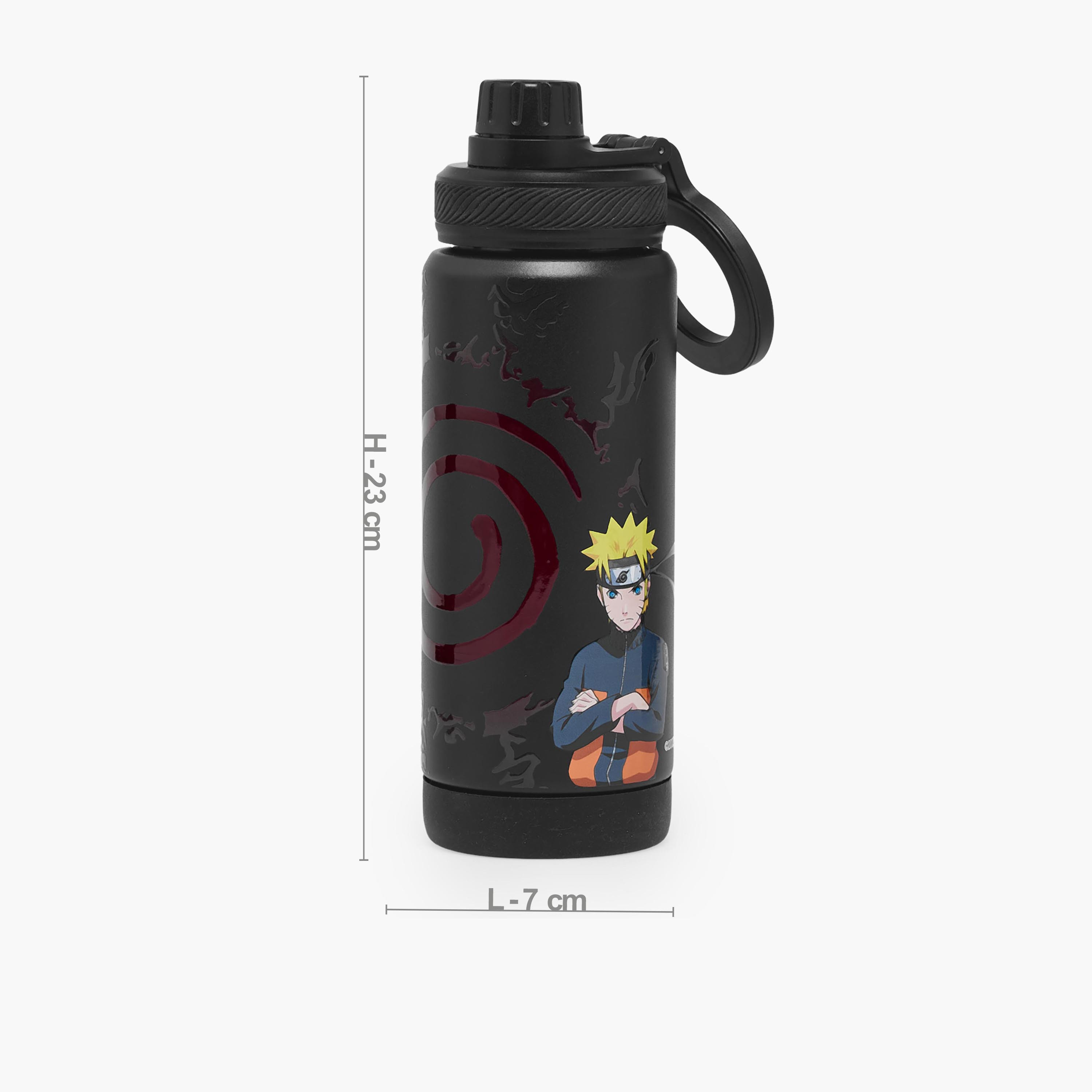قارورة مياه ستانلس ستيل بطبعات ناروتو مع فوهة ومقبض من هوليوود ماجيك-school-waterbottles-image-3