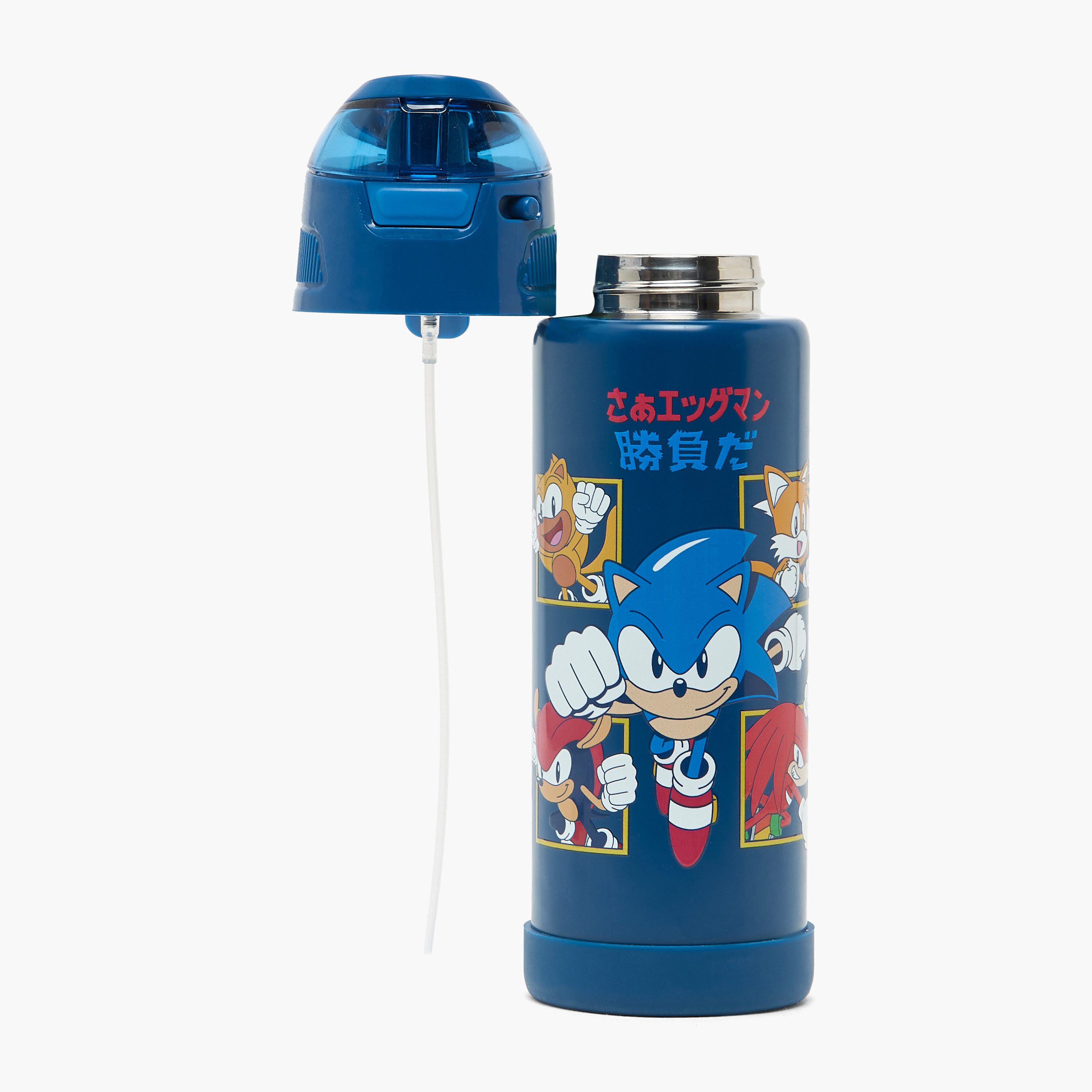 Hollywood Magic Sonic Print Stainless Steel Water Bottle with Spout and Lid-school-waterbottles-image-2