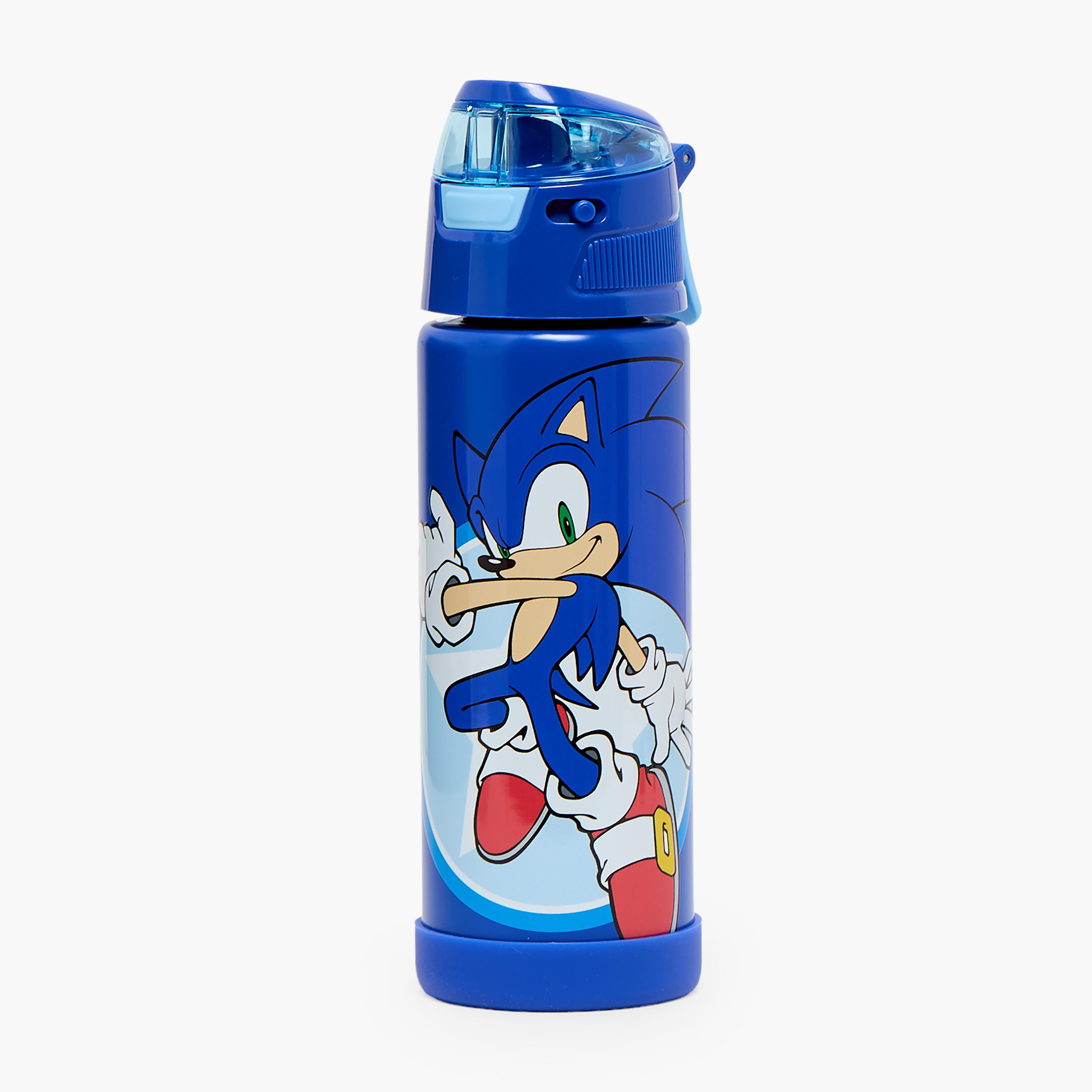 قارورة مياه ستانلس ستيل بفوهة وطبعات سونيك ومقبض من هوليوود ماجيك-school-waterbottles-image-1