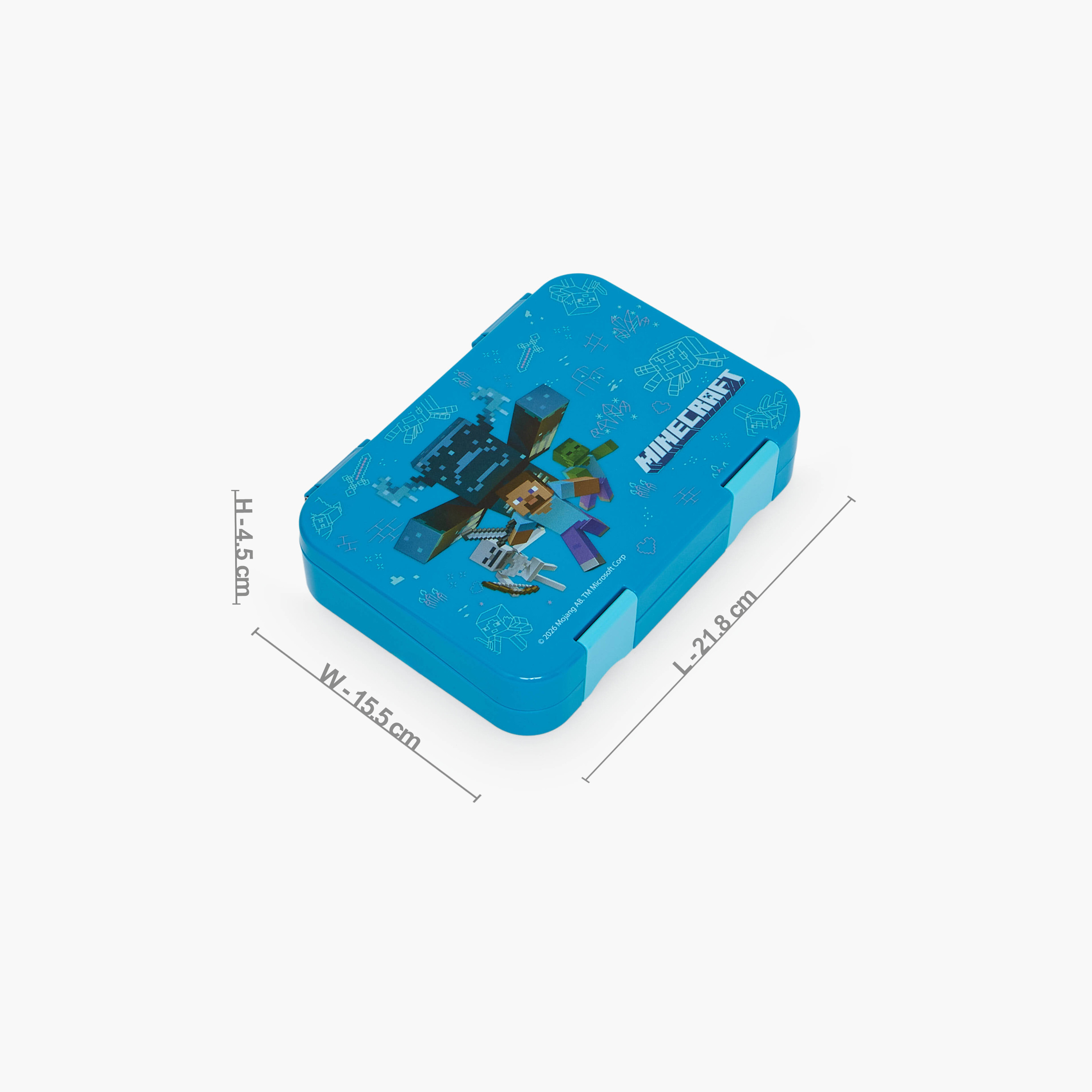 Hollywood Magic Minecraft Print Lunch Box for Boys with Clip Lock Lid-school-lunchessentials-lunchboxes-image-11