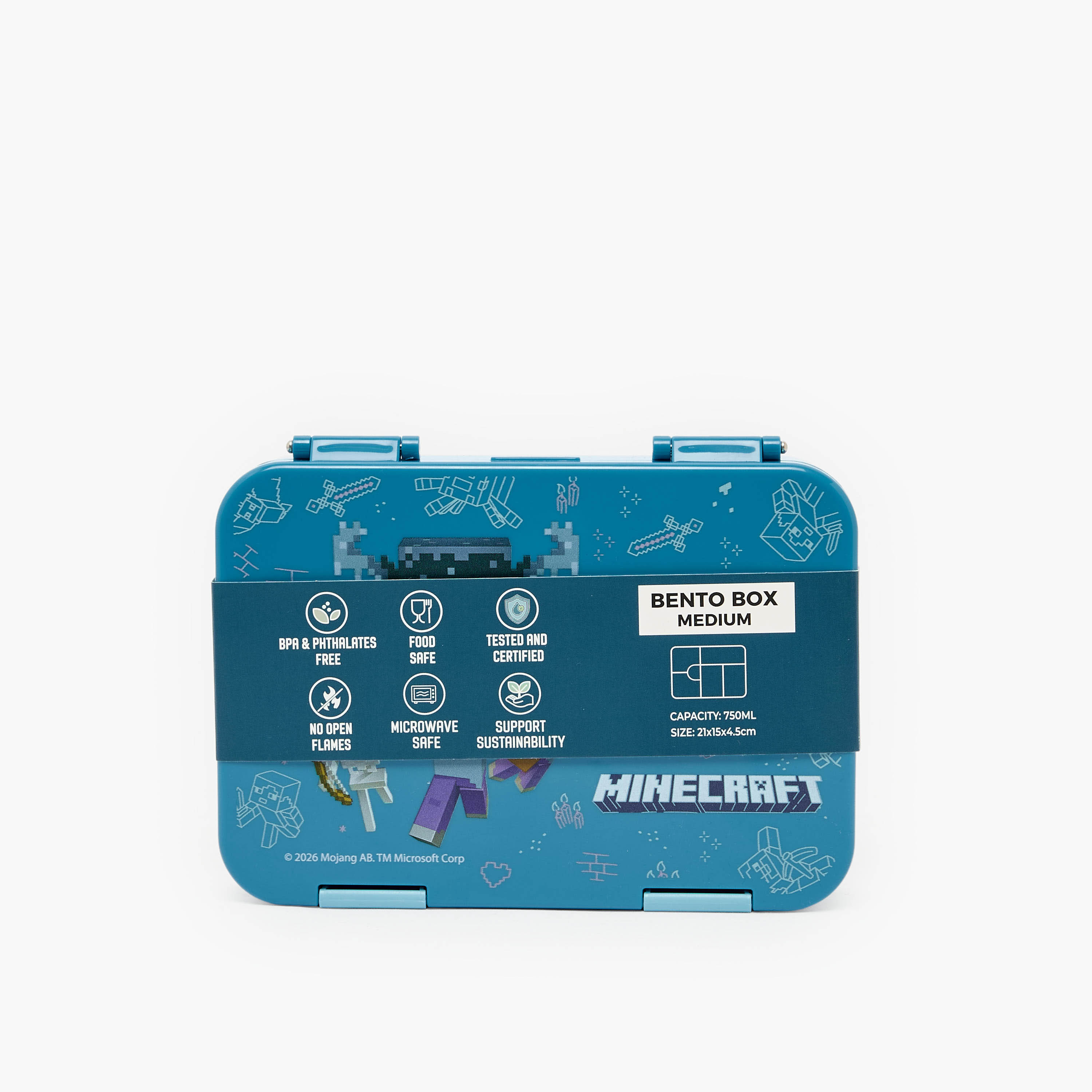 Hollywood Magic Minecraft Print Lunch Box for Boys with Clip Lock Lid-school-lunchessentials-lunchboxes-image-12