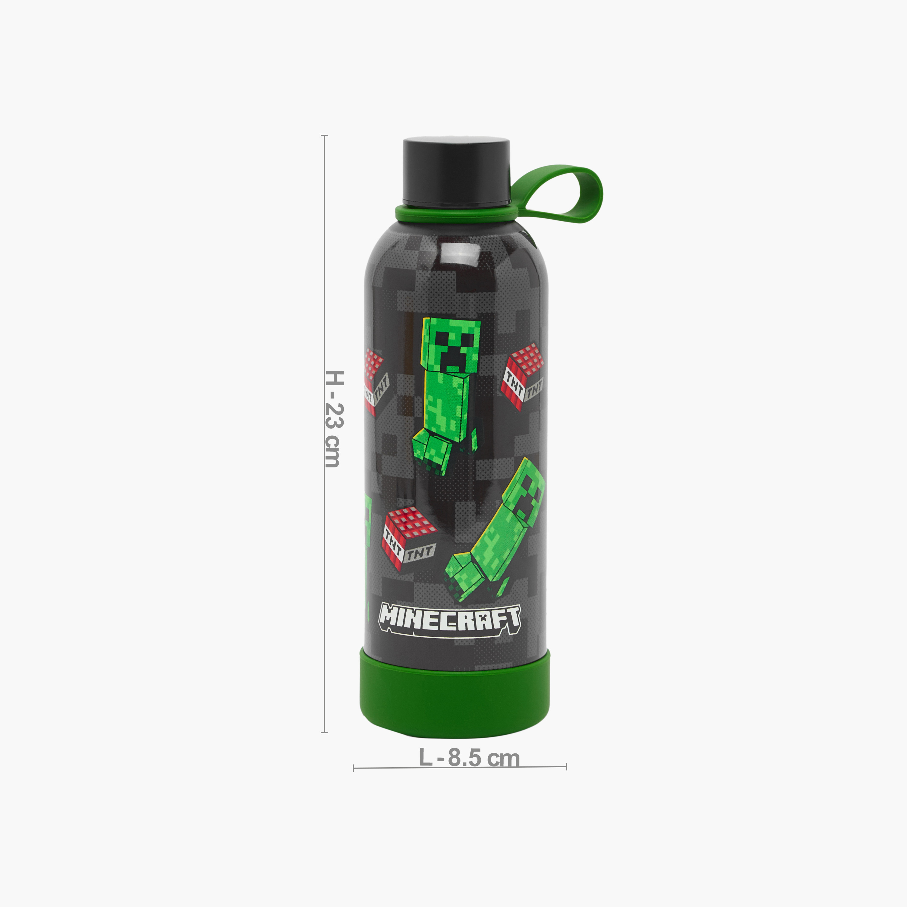 قارورة مياه ستانلس ستيل بمقبض حلقة وطبعات ماينكرافت من جونيورز-school-waterbottles-image-3