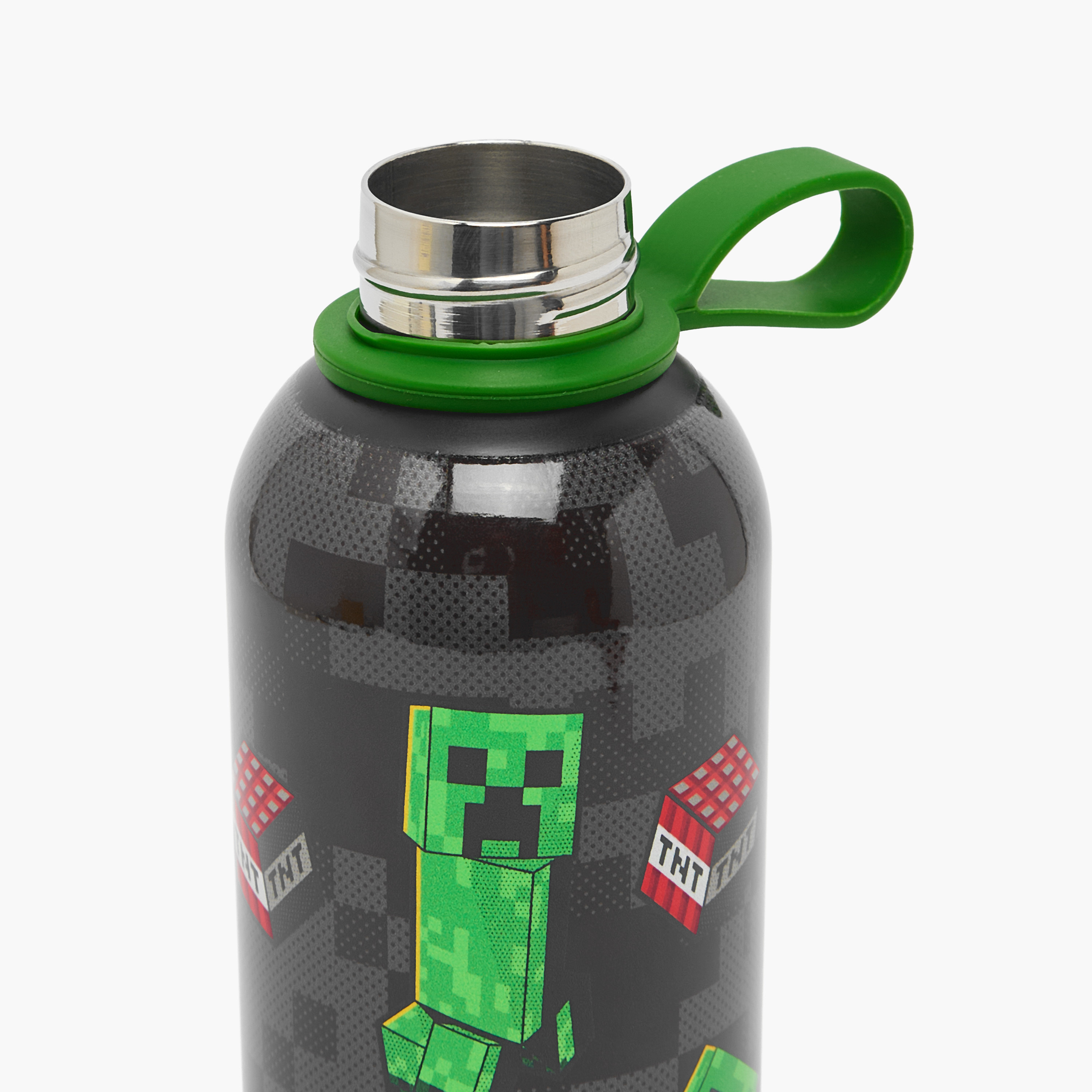 قارورة مياه ستانلس ستيل بمقبض حلقة وطبعات ماينكرافت من جونيورز-school-waterbottles-image-5
